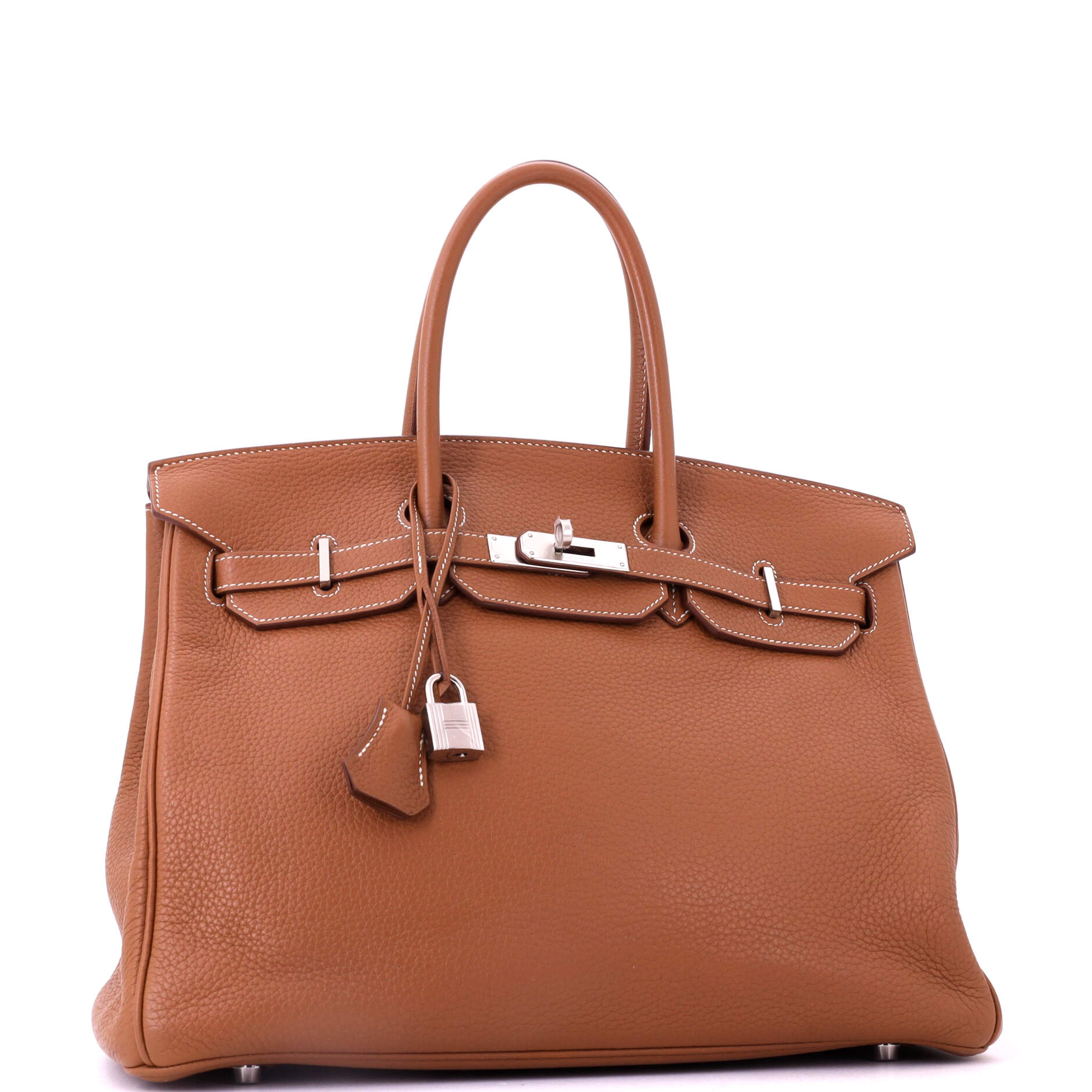 Birkin Handbag Gold Clemence with Palladium Hardware 35