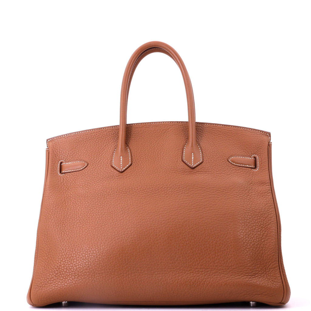Birkin Handbag Gold Clemence with Palladium Hardware 35