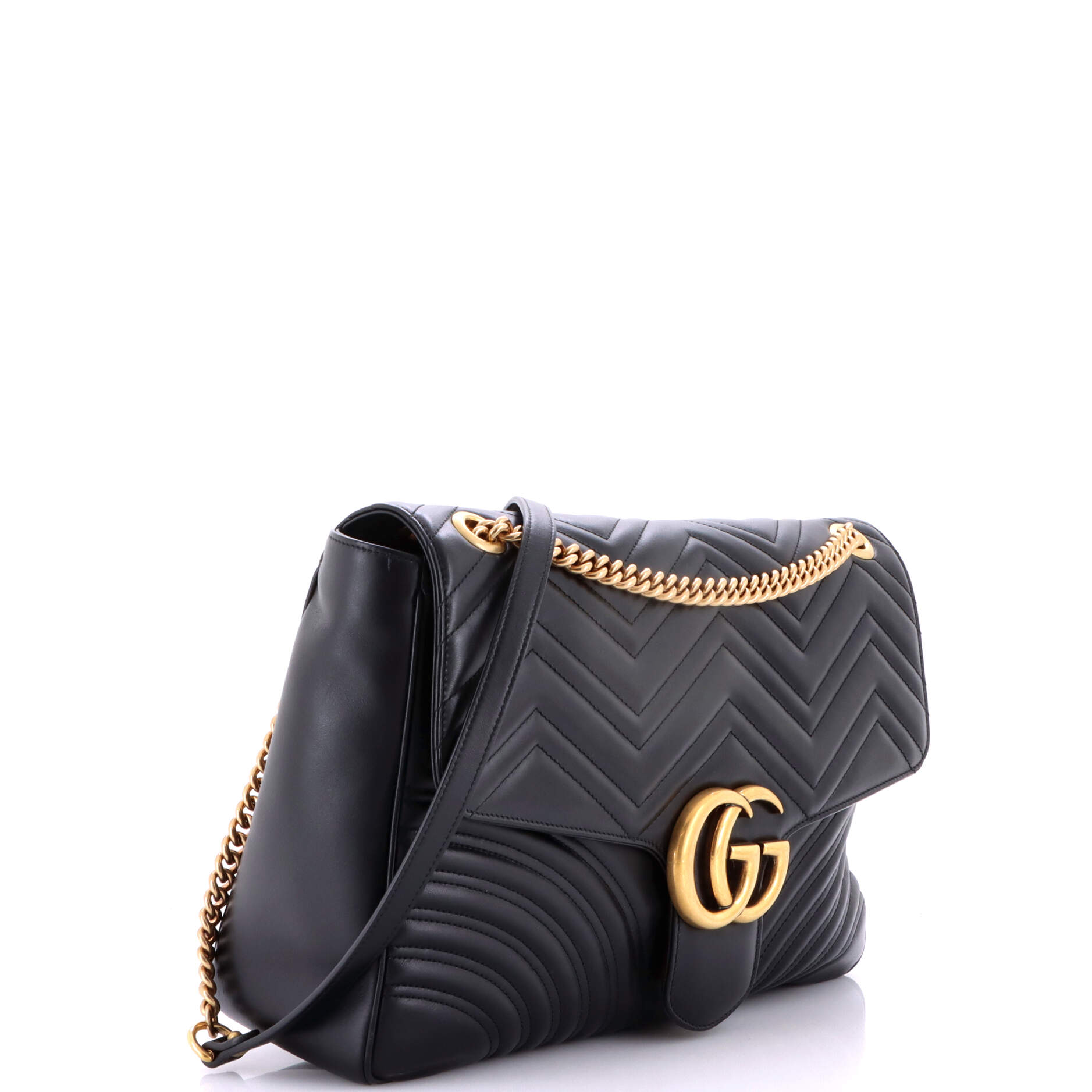 GG Marmont Flap Bag Matelasse Leather Large