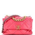 19 Flap Bag Quilted Leather Large