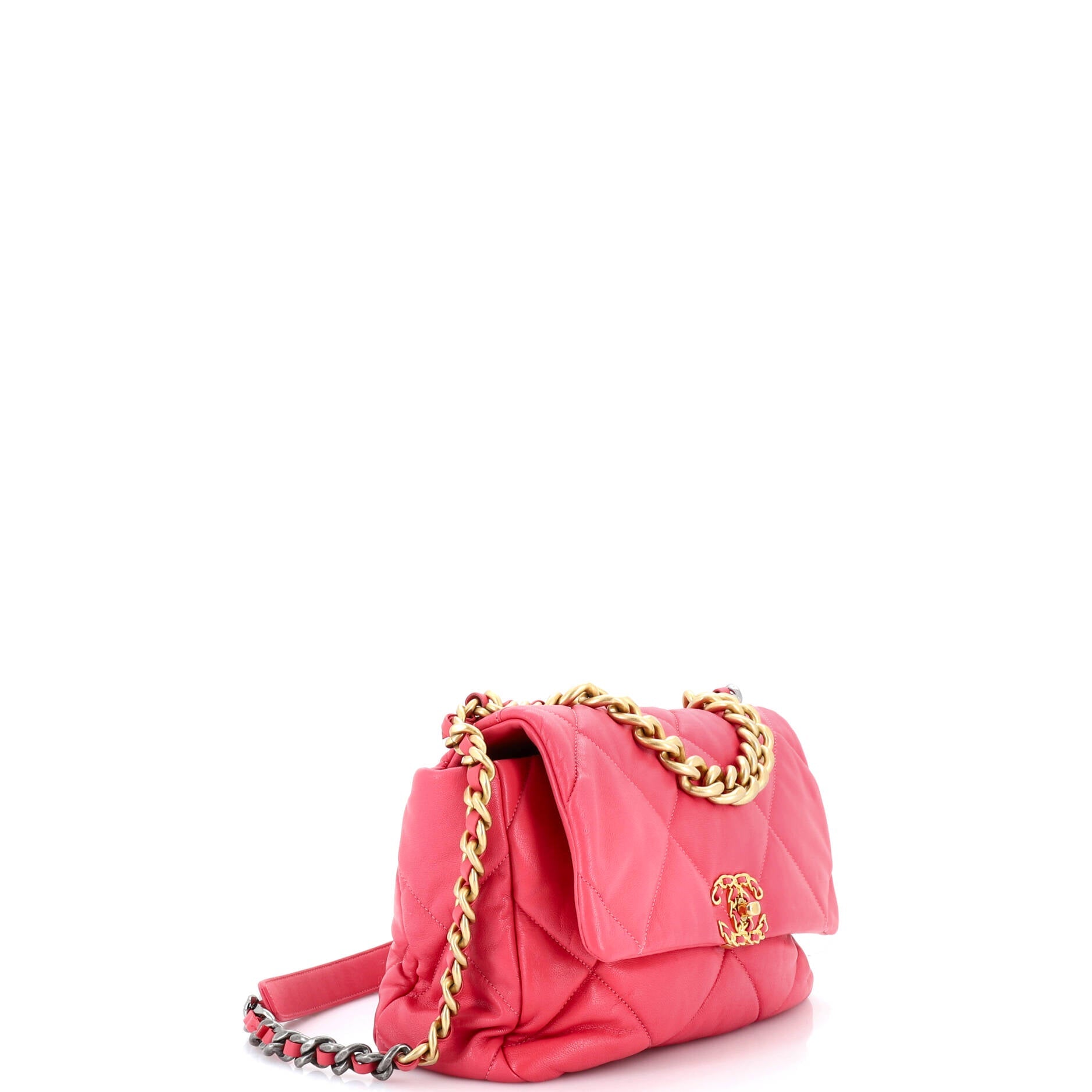 19 Flap Bag Quilted Leather Large