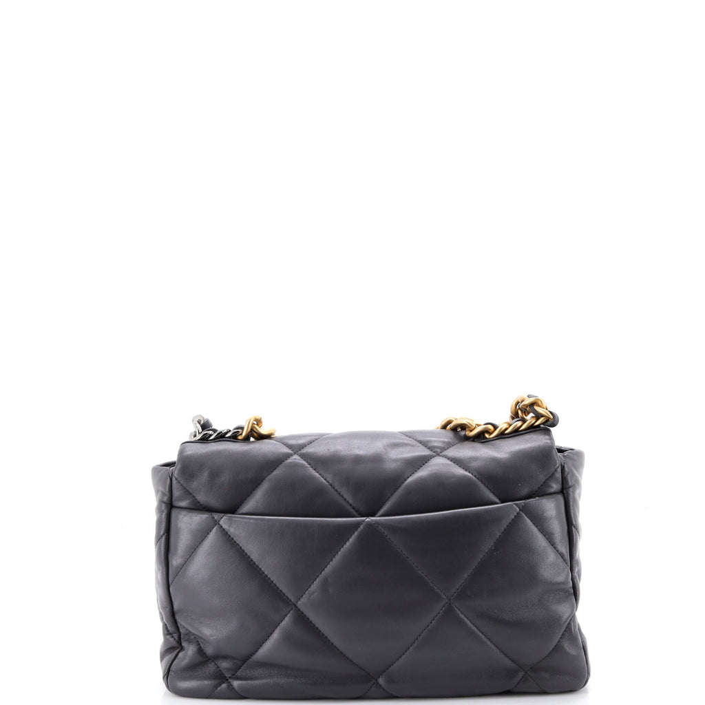19 Flap Bag Quilted Leather Large