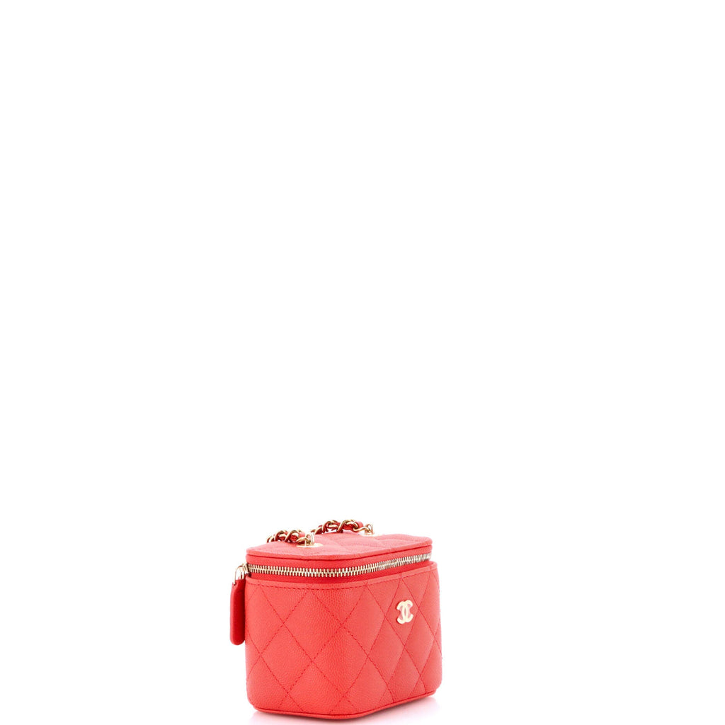 Classic Vanity Case with Chain Quilted Caviar Mini