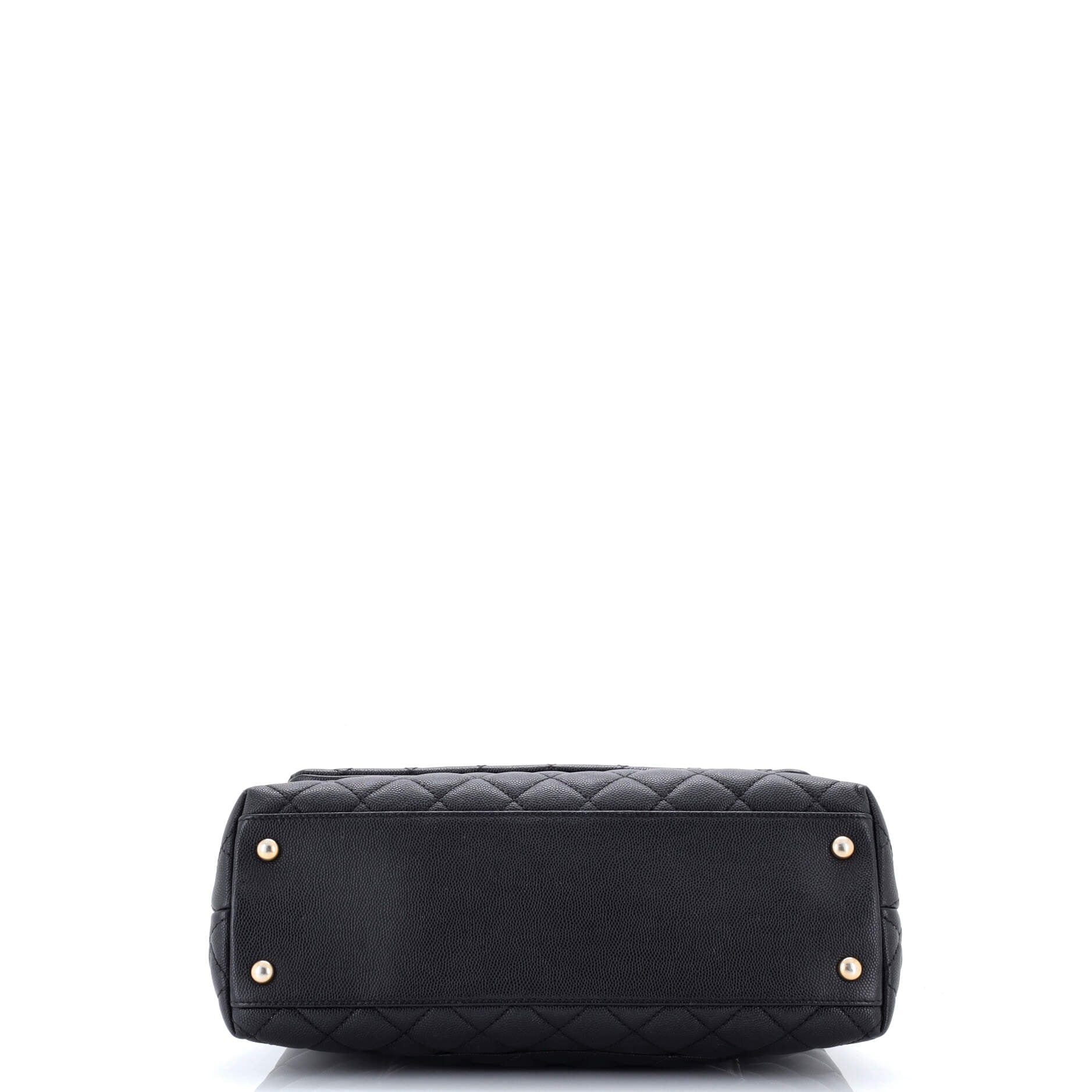 Coco Top Handle Bag Quilted Caviar Small