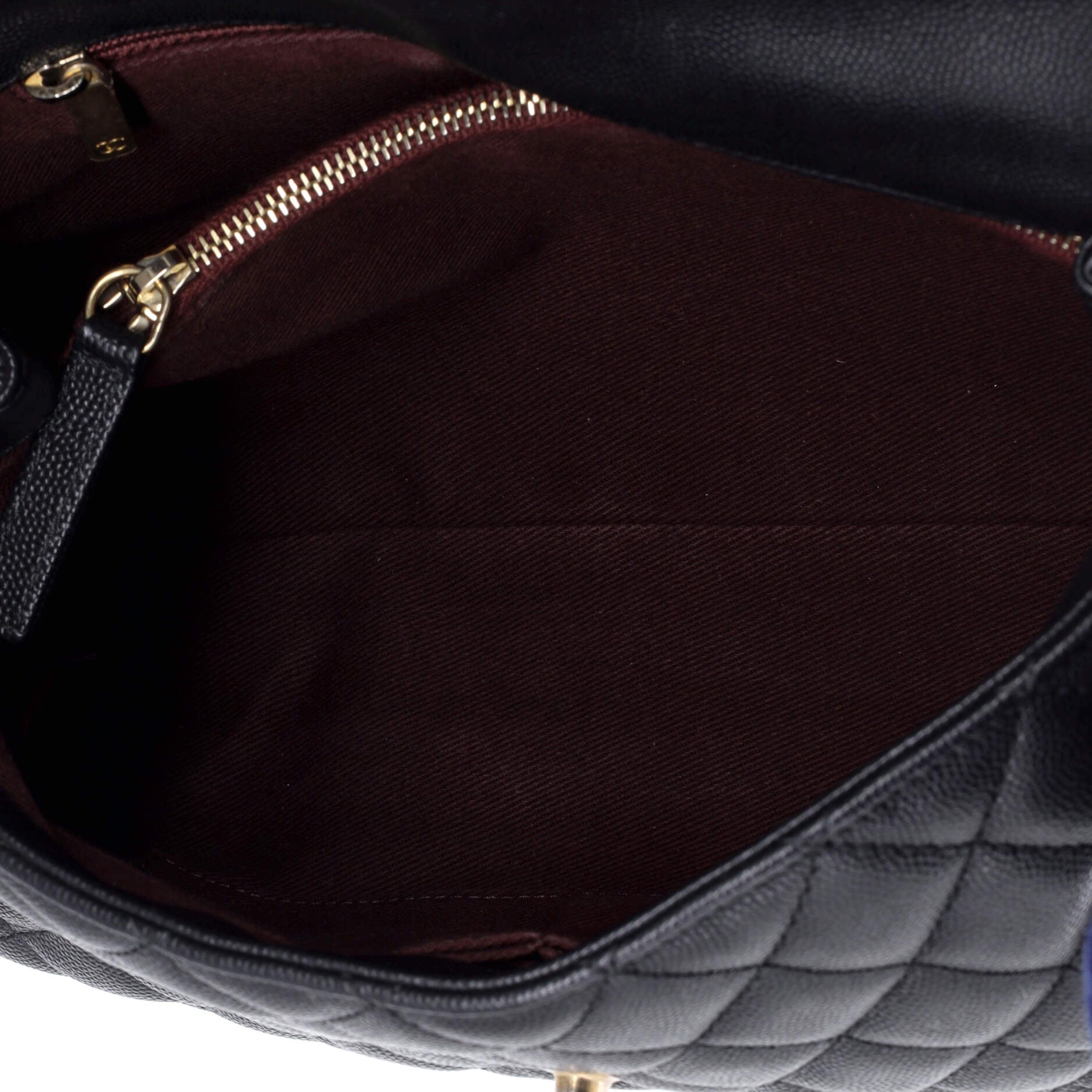 Coco Top Handle Bag Quilted Caviar Small