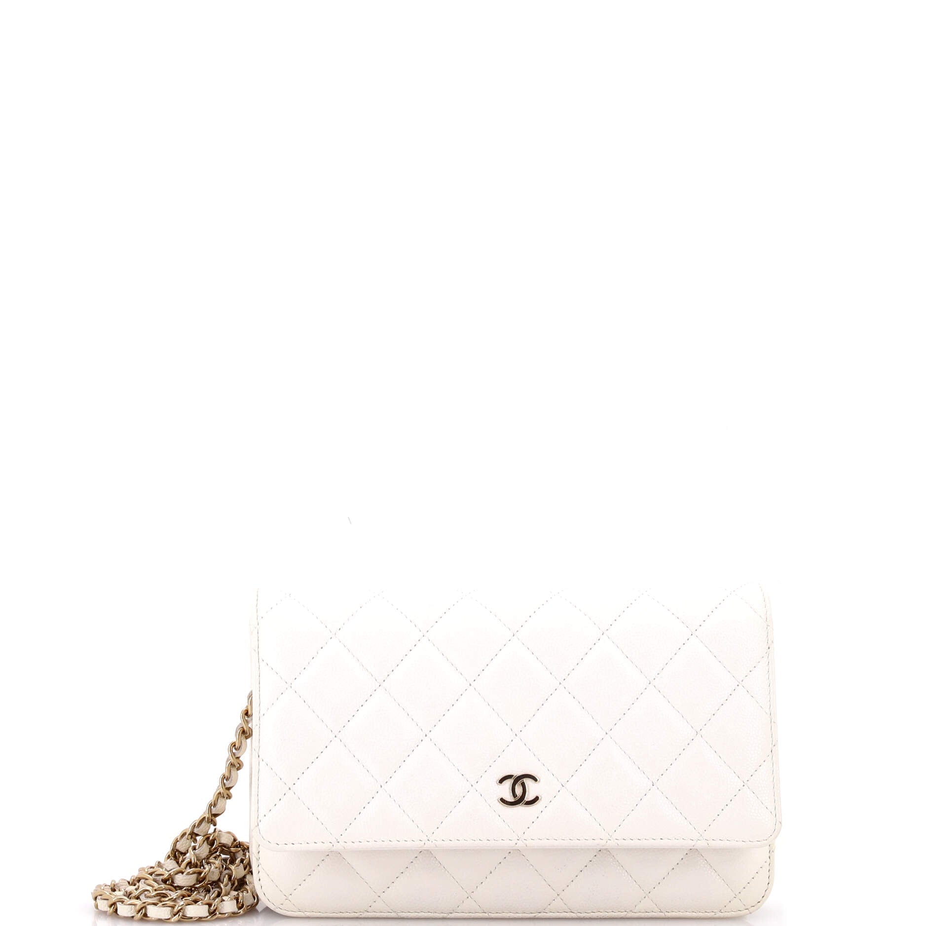 Wallet on Chain Quilted Caviar