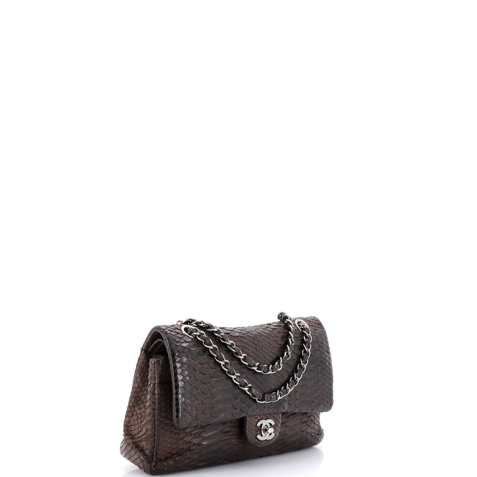 Classic Double Flap Bag Python Medium