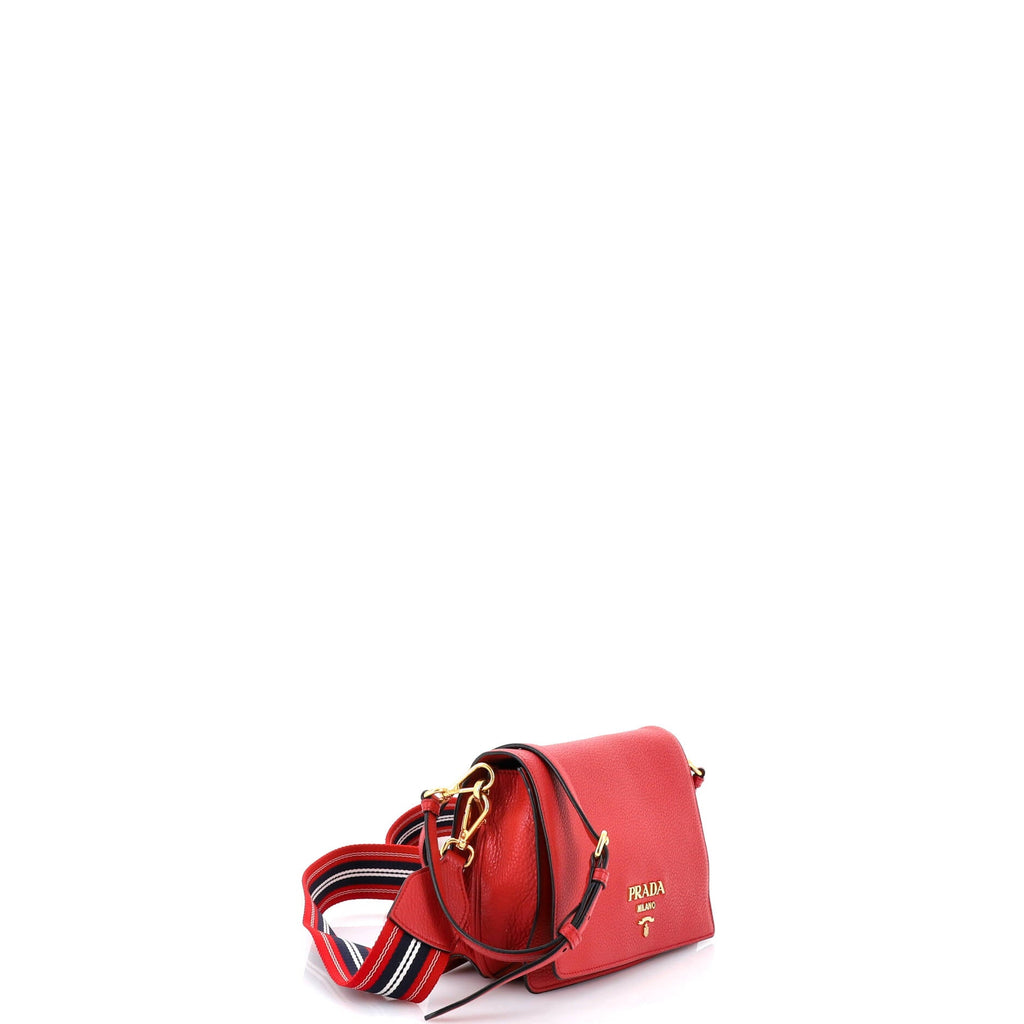 Dual Strap Flap Crossbody Bag Vitello Daino Small
