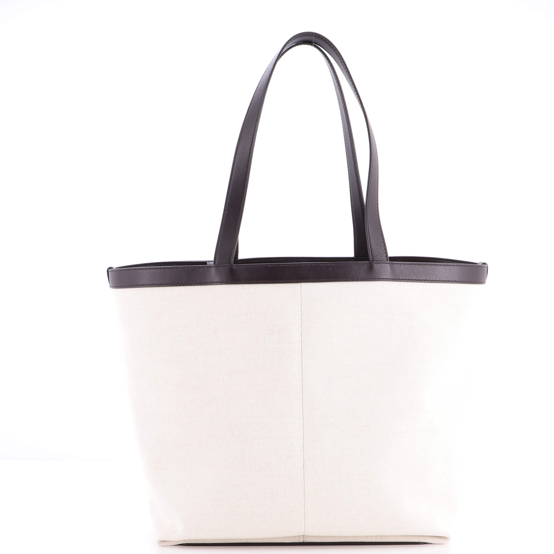 Flip Flap Tote Canvas with Intrecciato Leather Medium