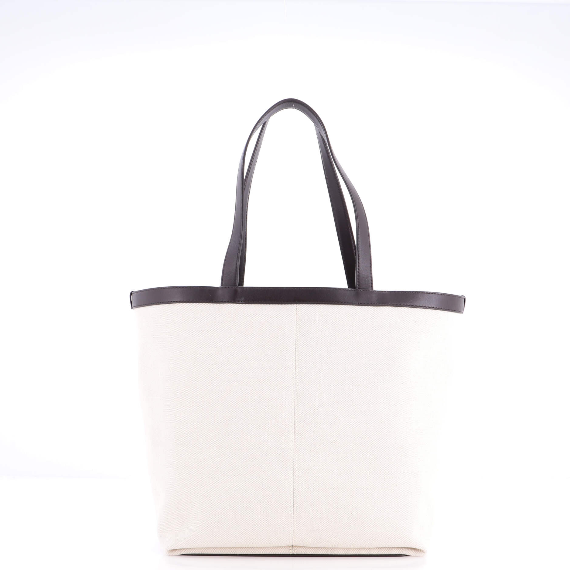 Flip Flap Tote Canvas with Intrecciato Leather Medium