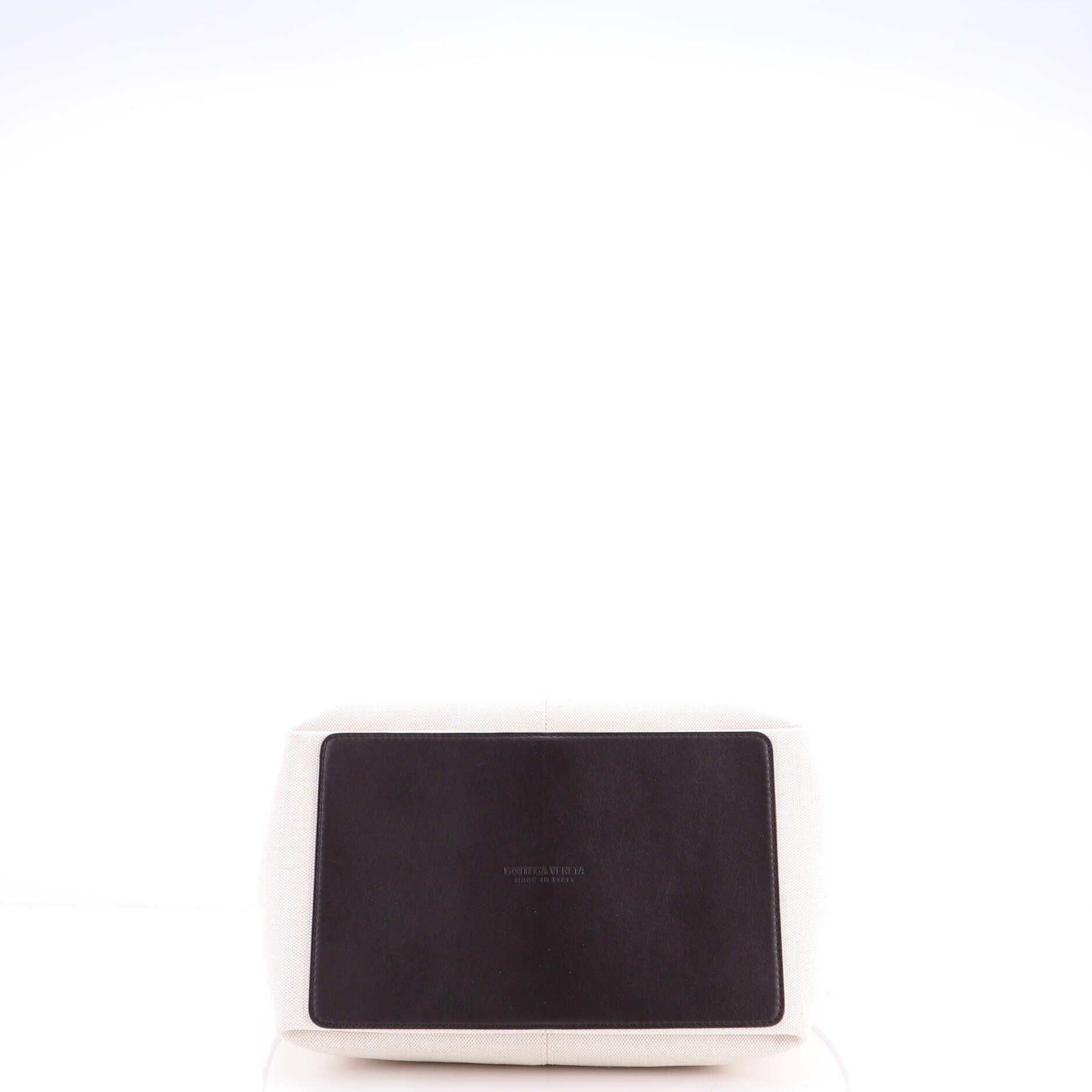 Flip Flap Tote Canvas with Intrecciato Leather Medium