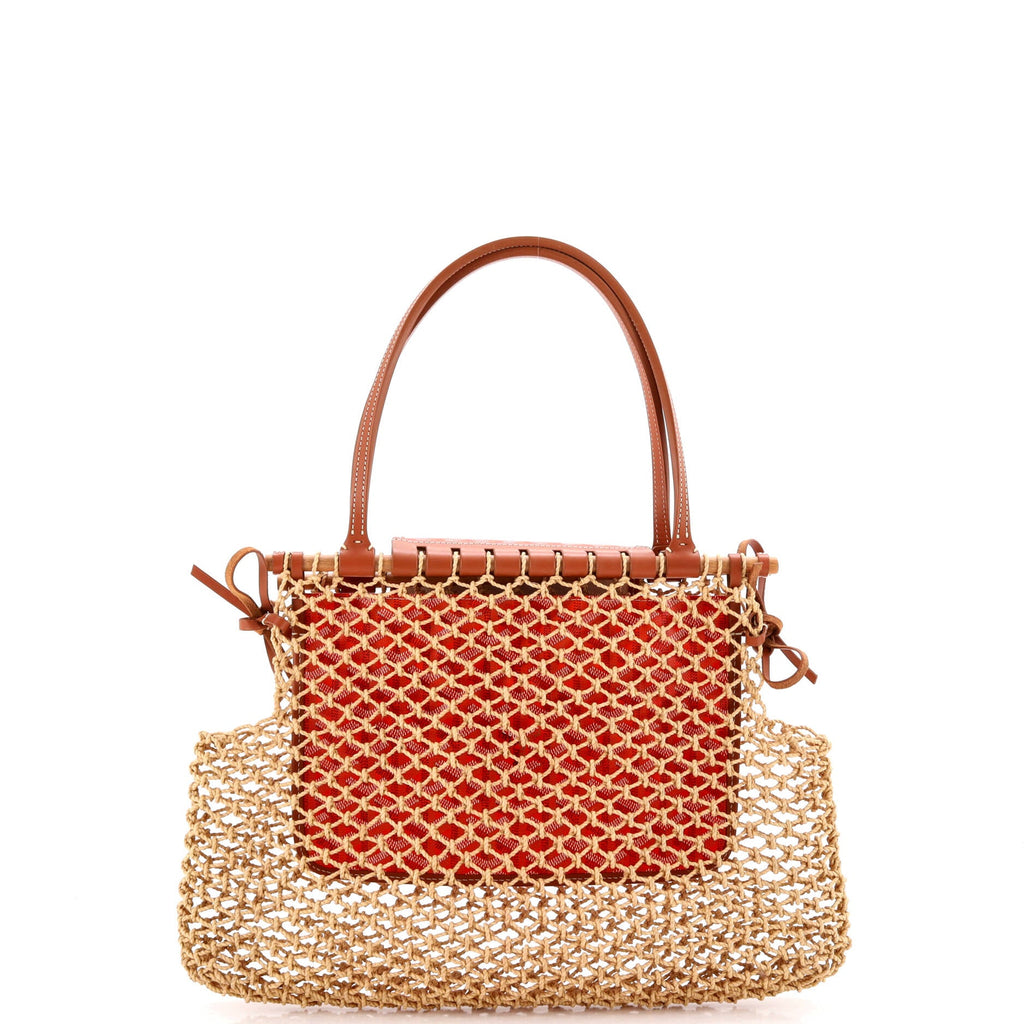 Aligre Bag Raffia Net with Coated Canvas