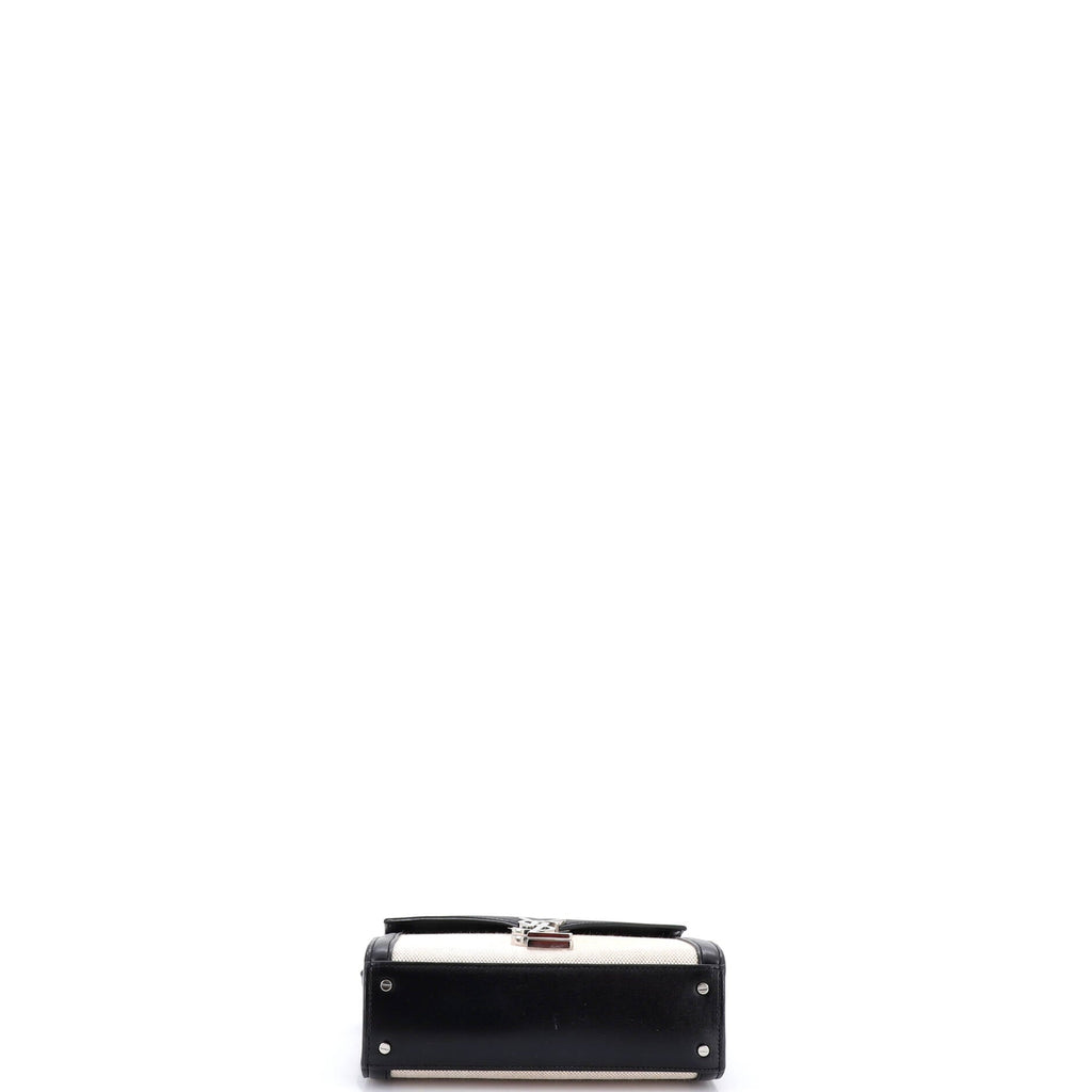Cassandra Top Handle Bag Canvas with Leather Mini