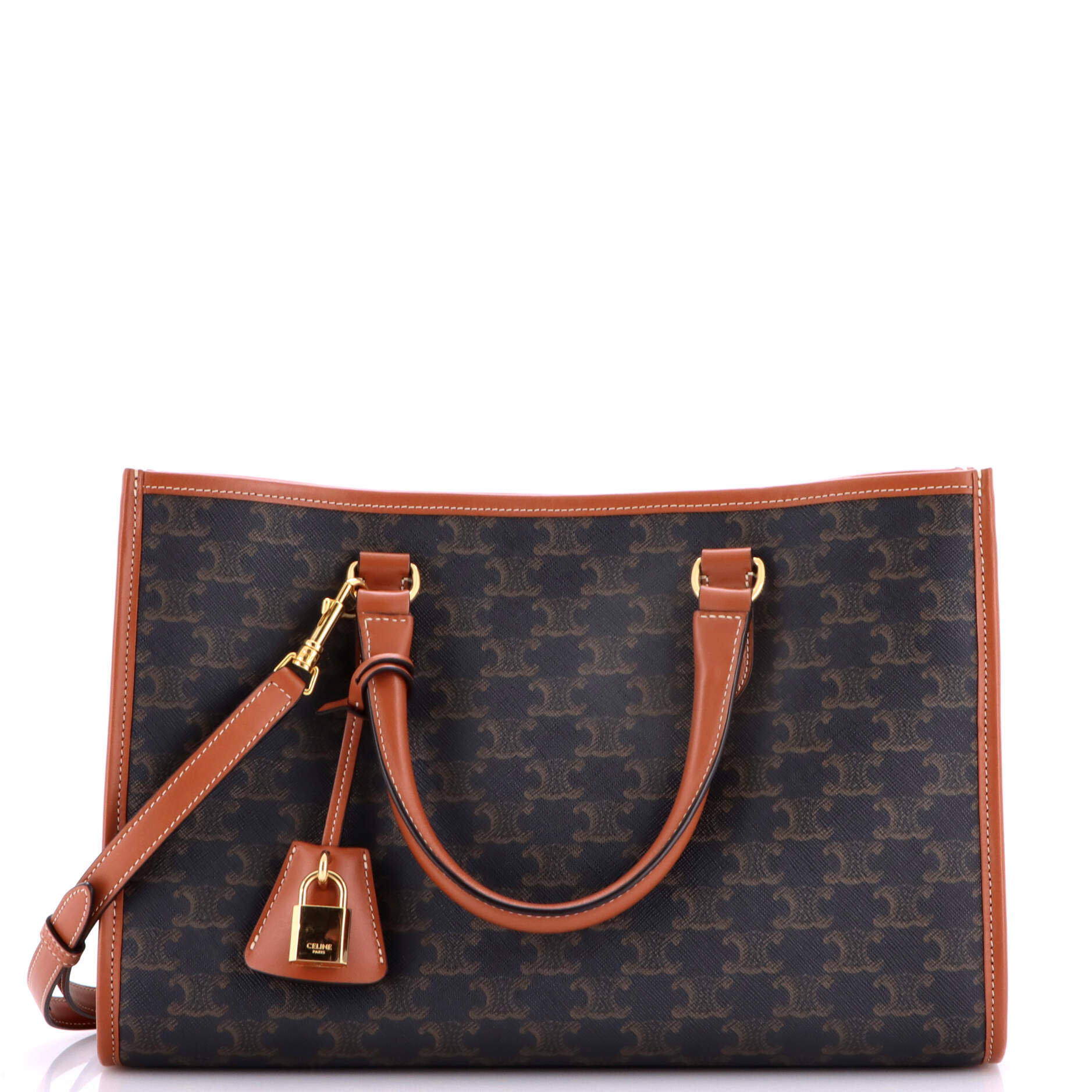 Horizontal Cabas Tote Triomphe Coated Canvas Mini