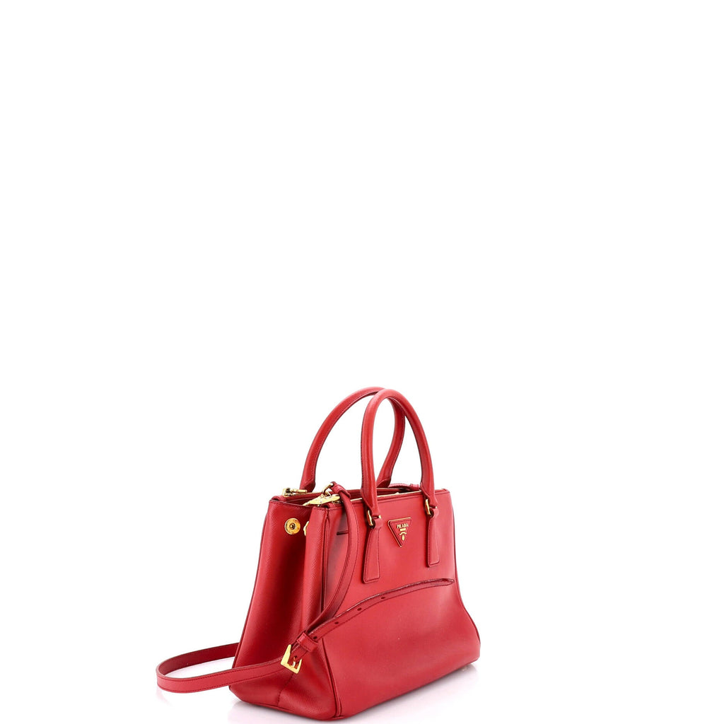 Double Zip Lux Tote Saffiano Leather Small
