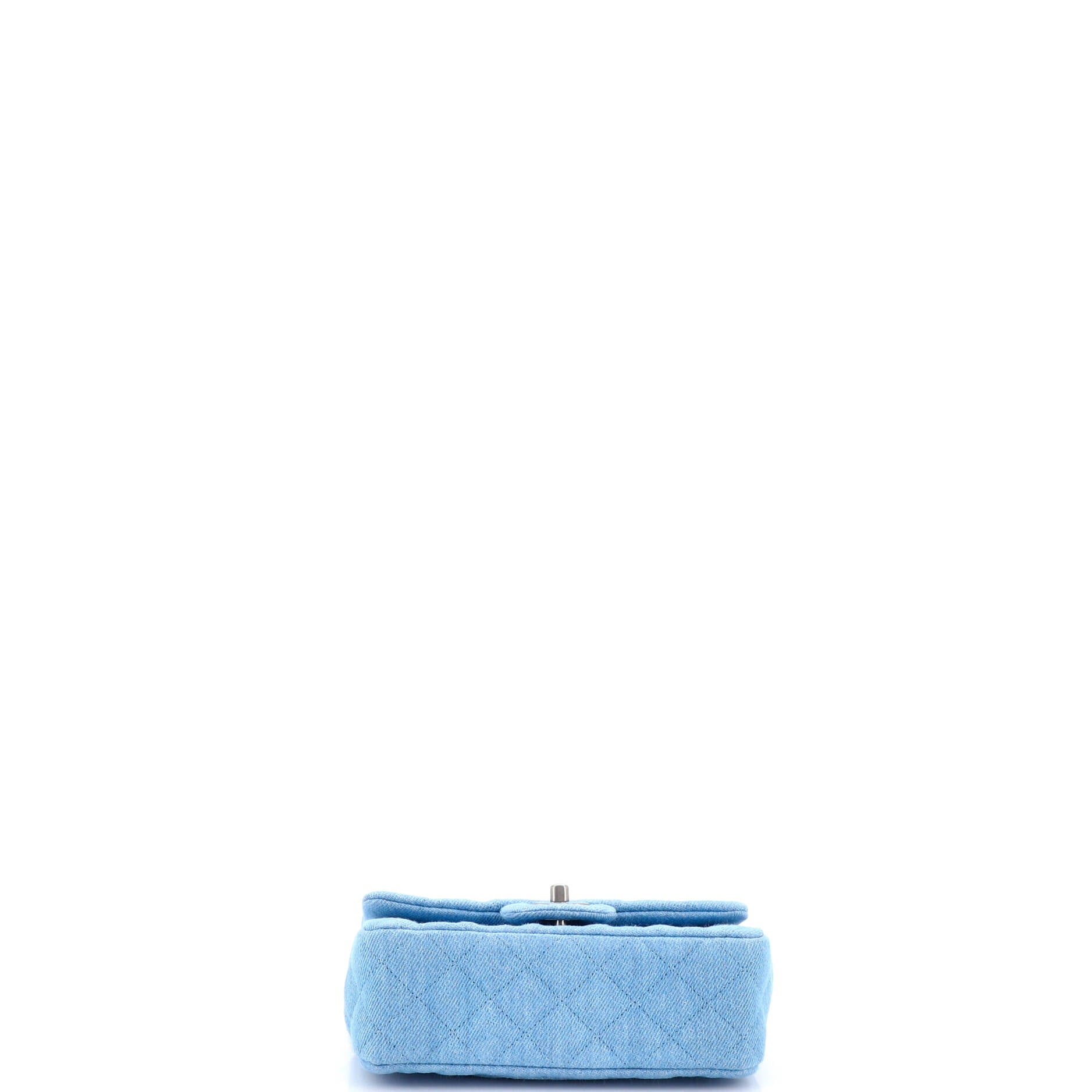 Classic Single Flap Bag Quilted Denim Mini