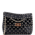 Rockstud Spike Flap Bag Quilted Patent Medium