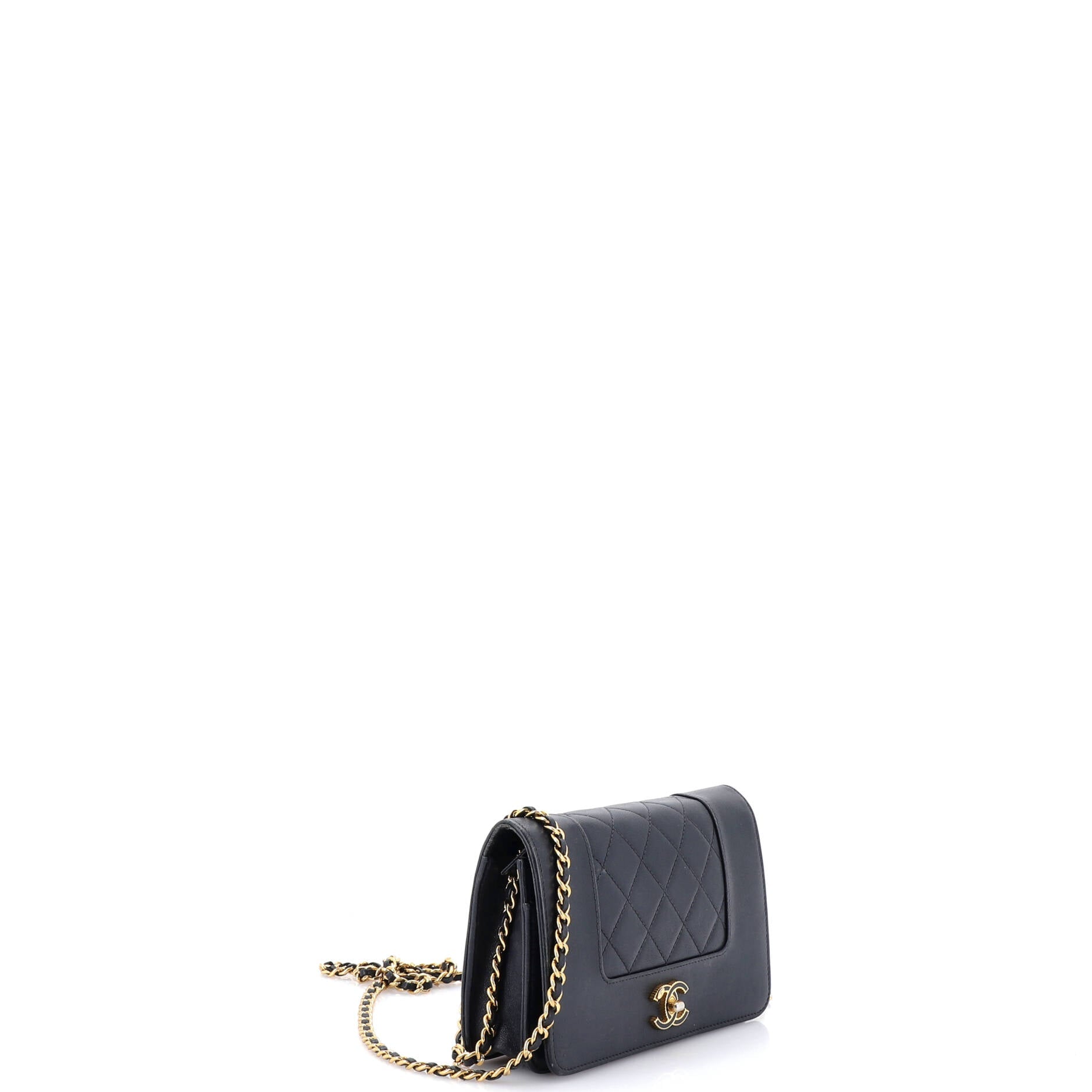 Mademoiselle Vintage Wallet on Chain Quilted Sheepskin
