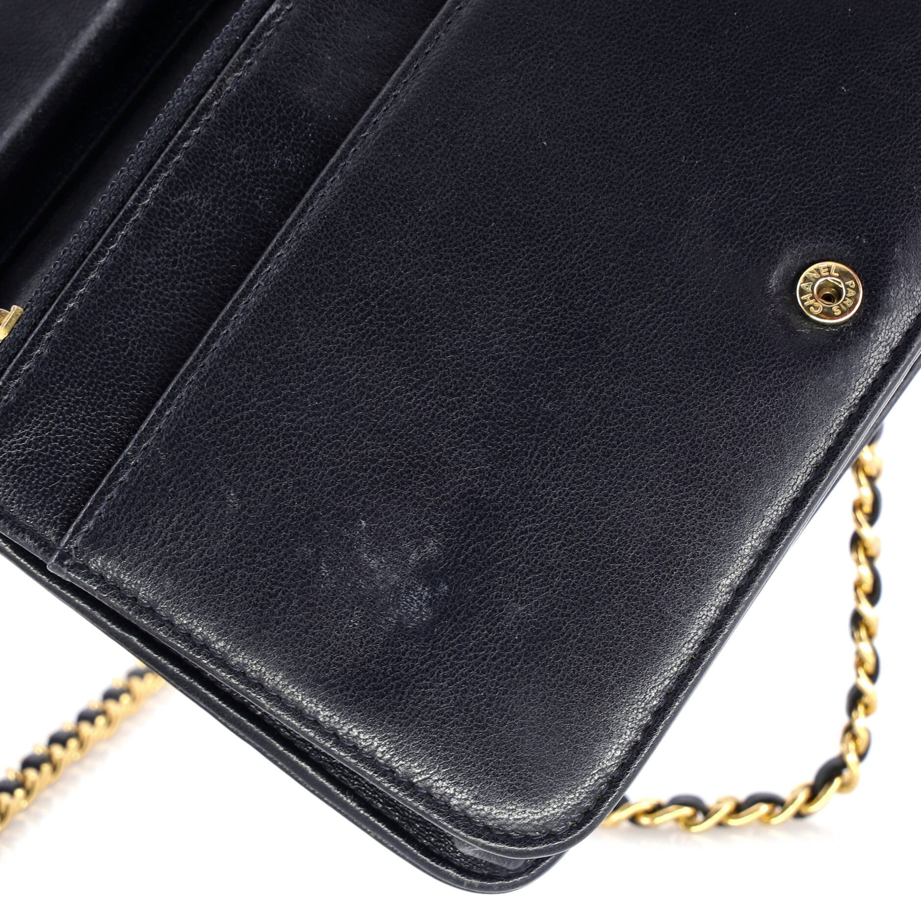 Mademoiselle Vintage Wallet on Chain Quilted Sheepskin