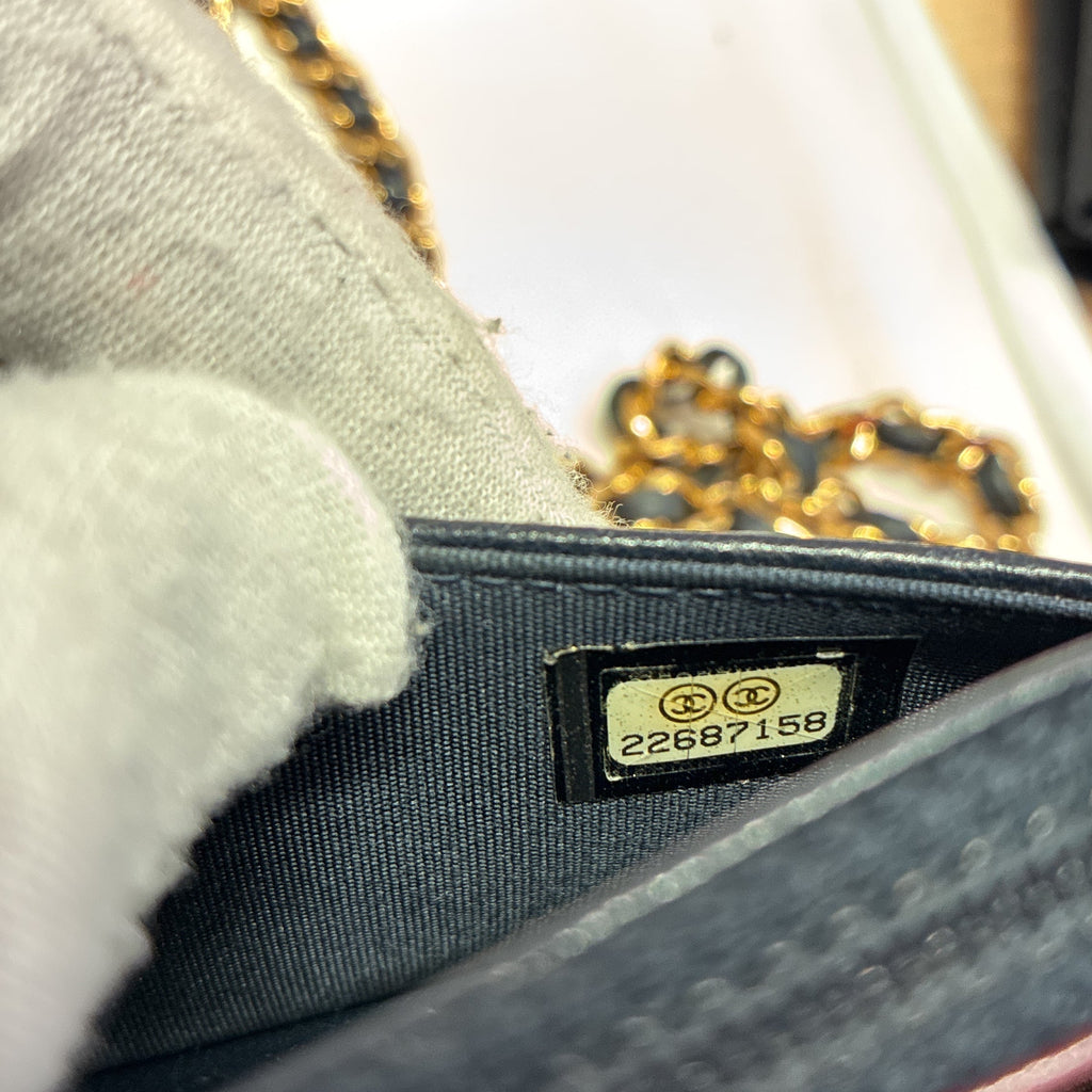 Mademoiselle Vintage Wallet on Chain Quilted Sheepskin