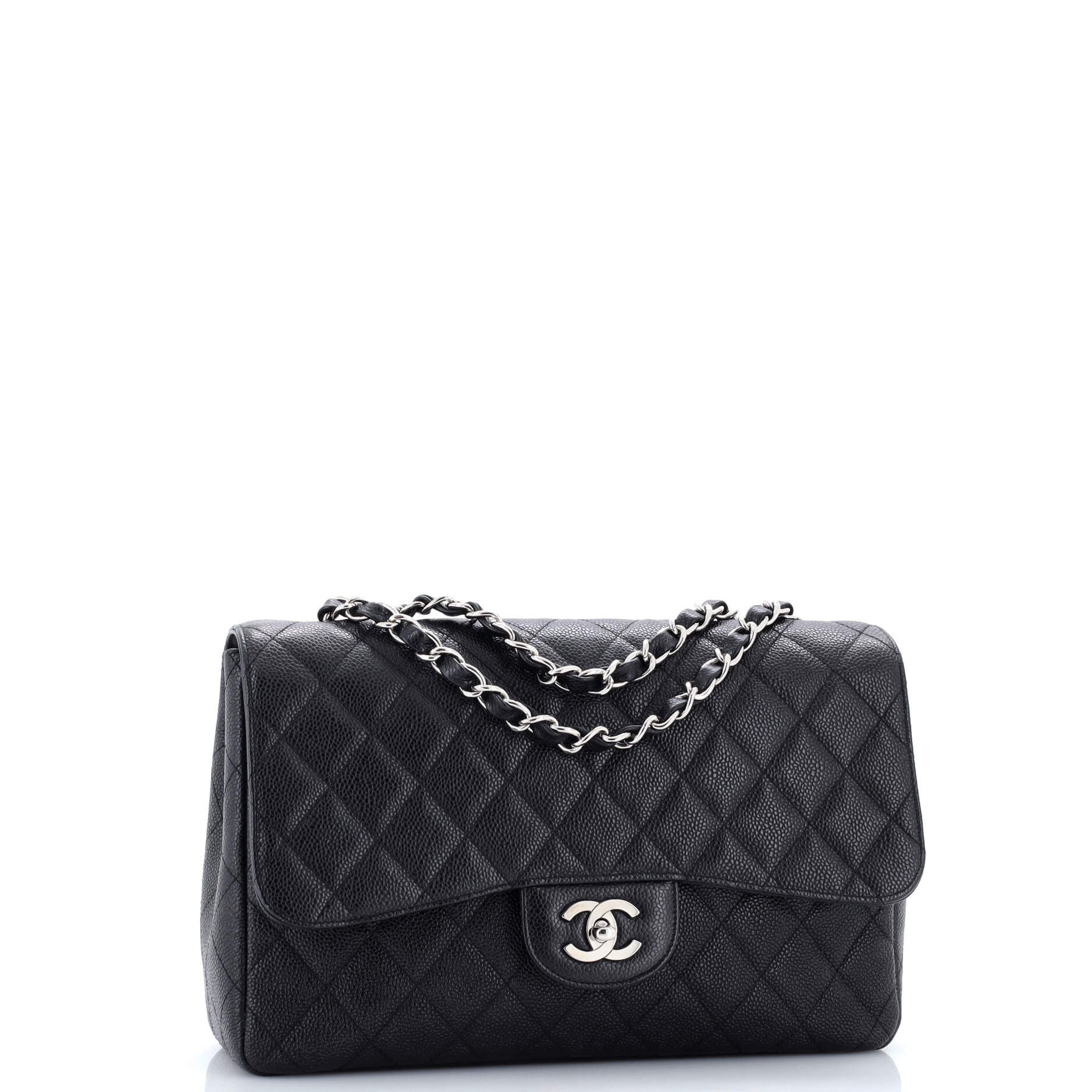 Vintage Classic Single Flap Bag Quilted Caviar Jumbo