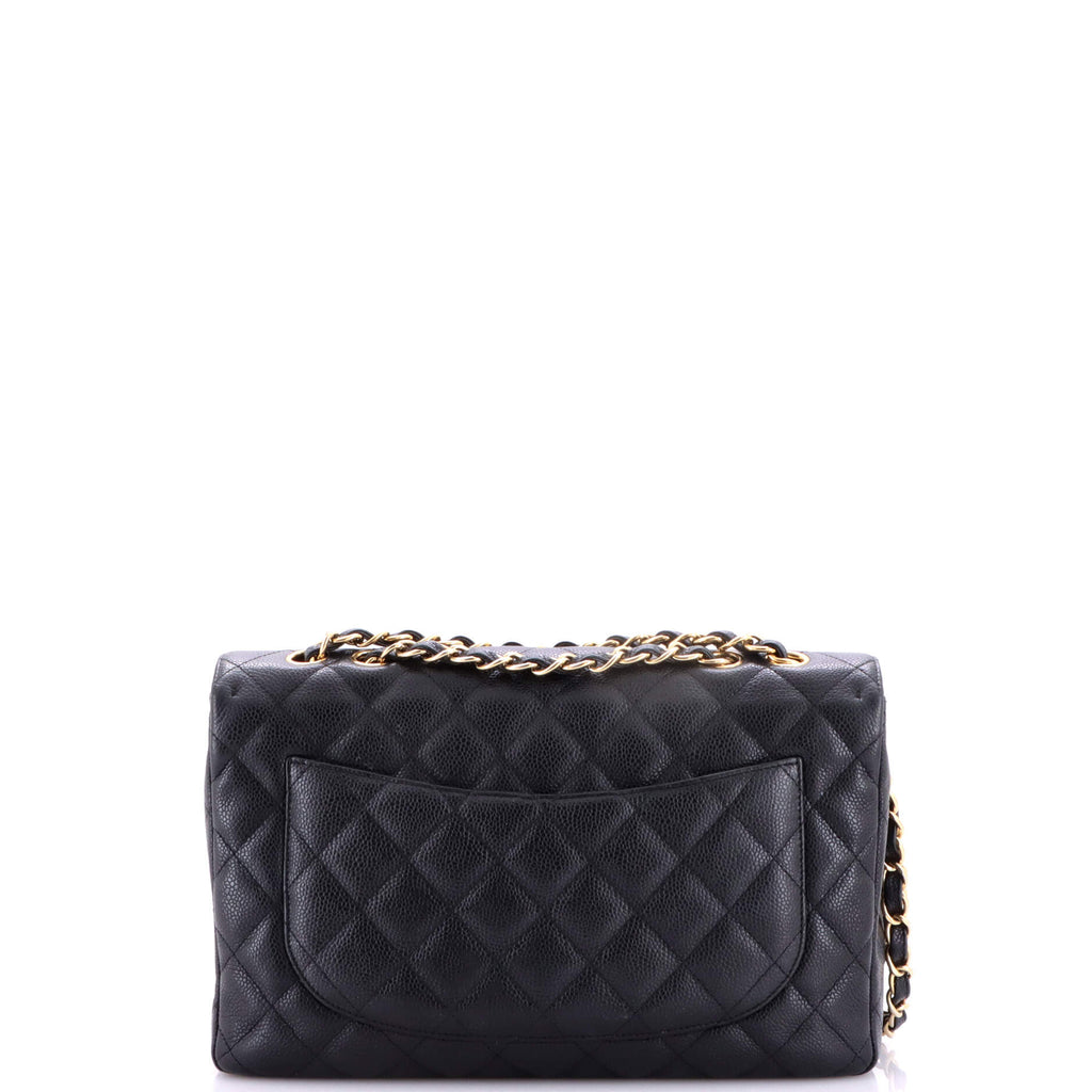 Classic Single Flap Bag Quilted Caviar Jumbo