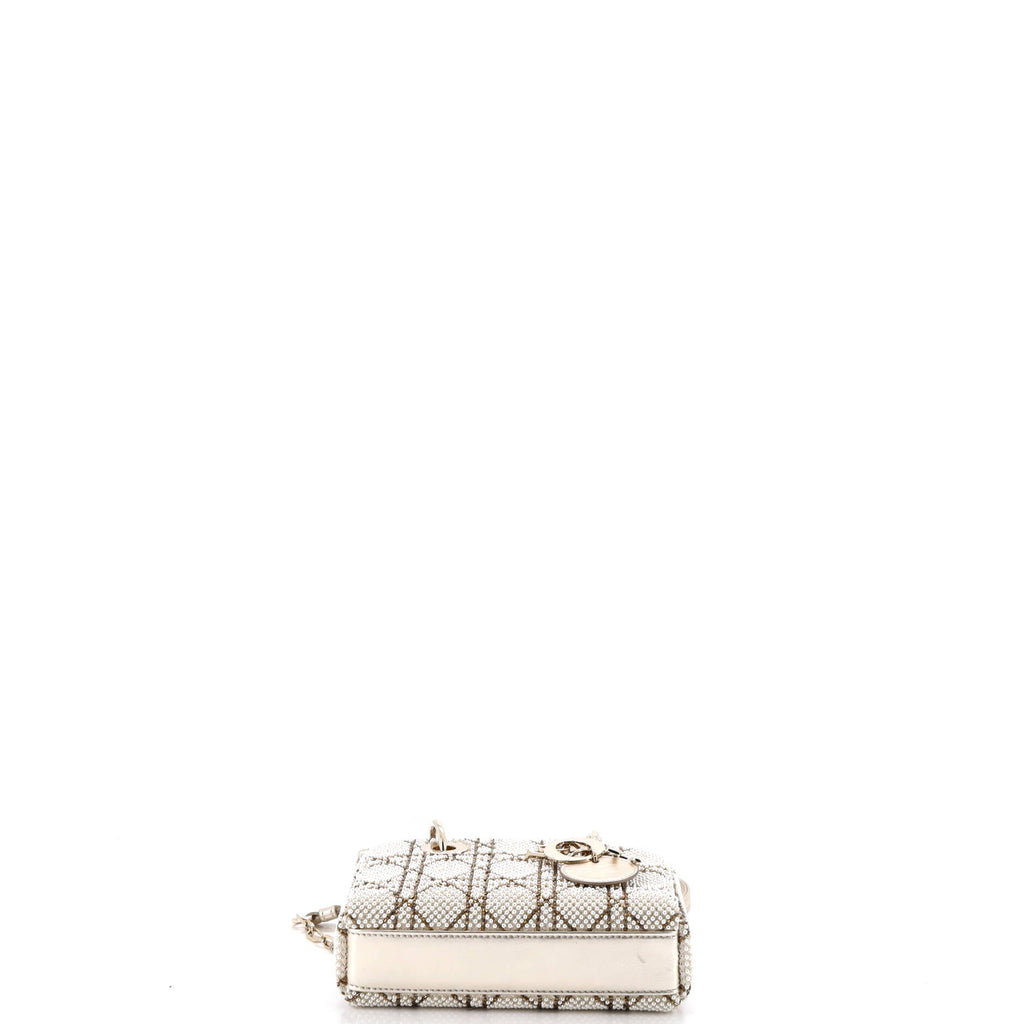 Lady D-Joy Bag Cannage Pearl Beaded Leather Micro