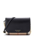 Hampshire Wallet on Chain Leather and House Check Canvas