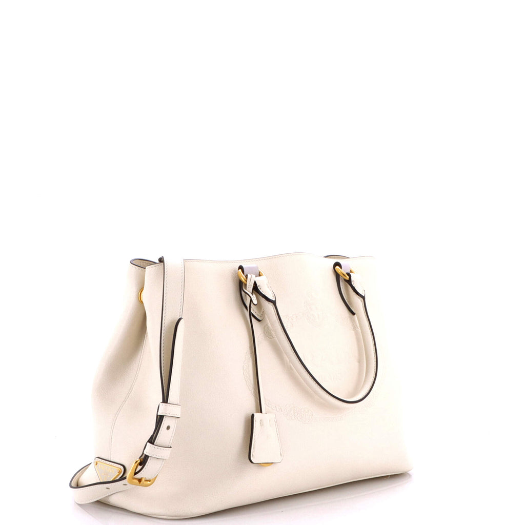 Embossed Logo Convertible Open Tote Glace Calf Medium