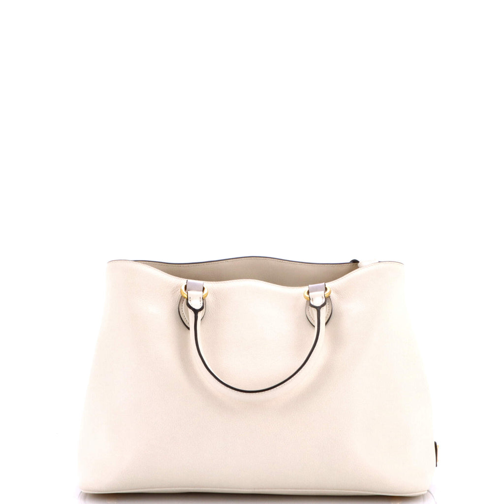 Embossed Logo Convertible Open Tote Glace Calf Medium