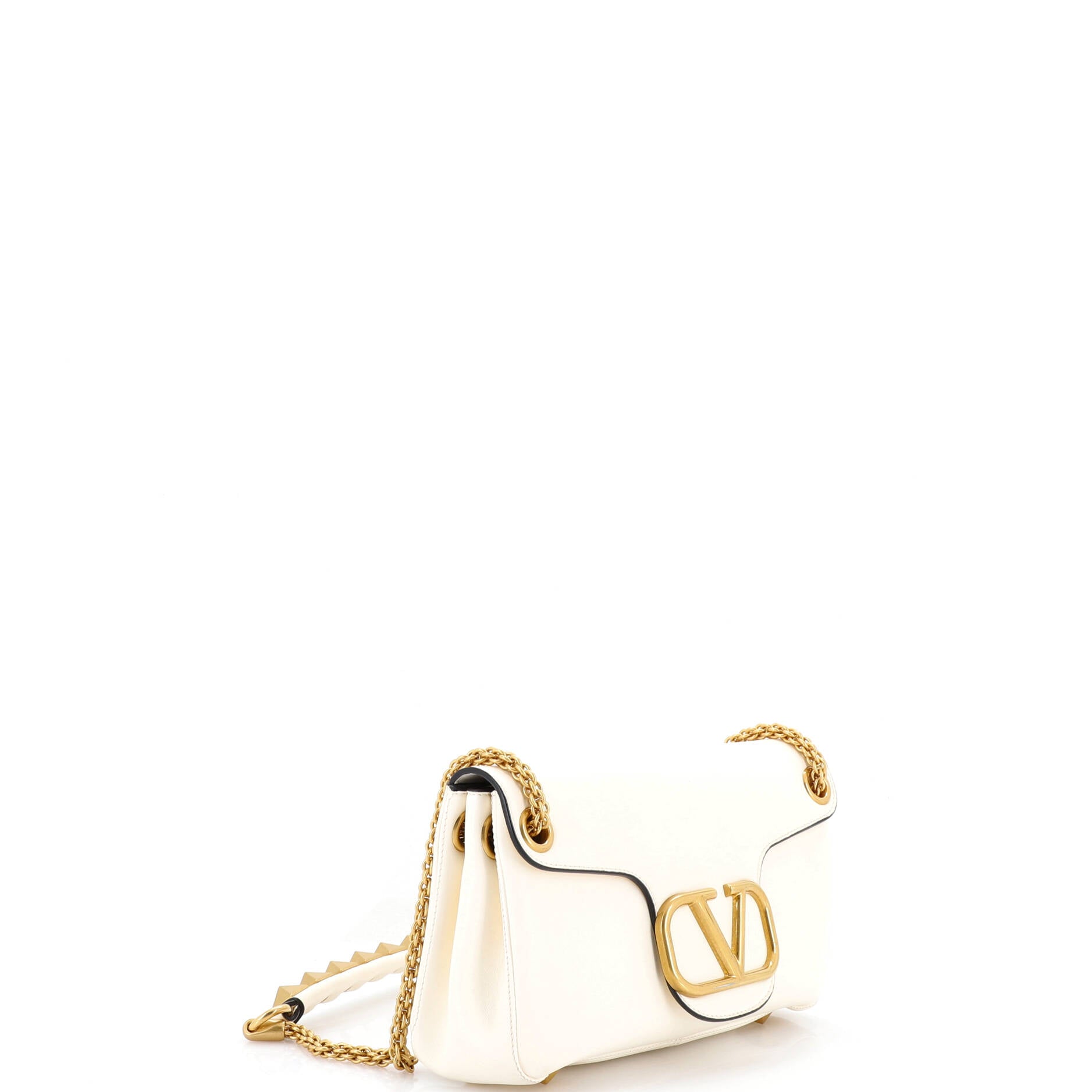Stud Sign Shoulder Bag Leather