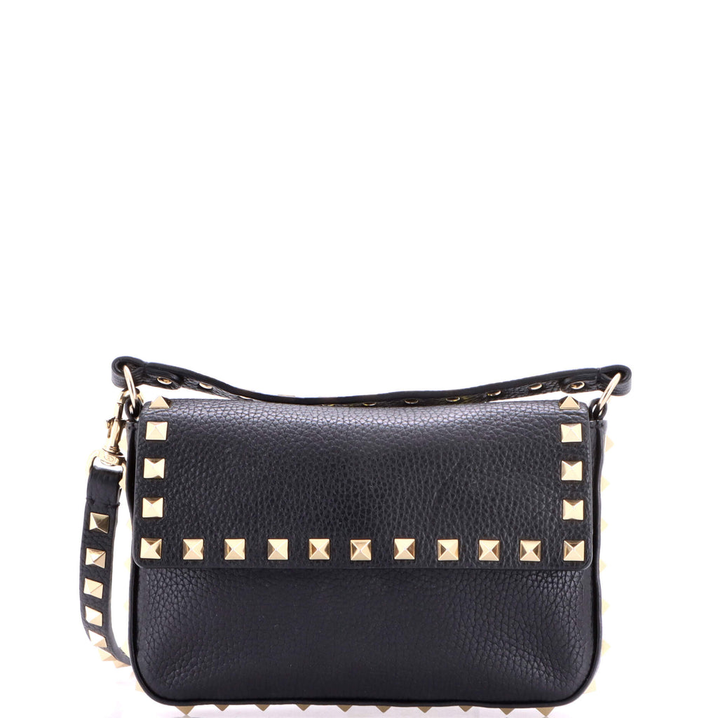 Rockstud Top Handle Crossbody Pouch Leather Mini