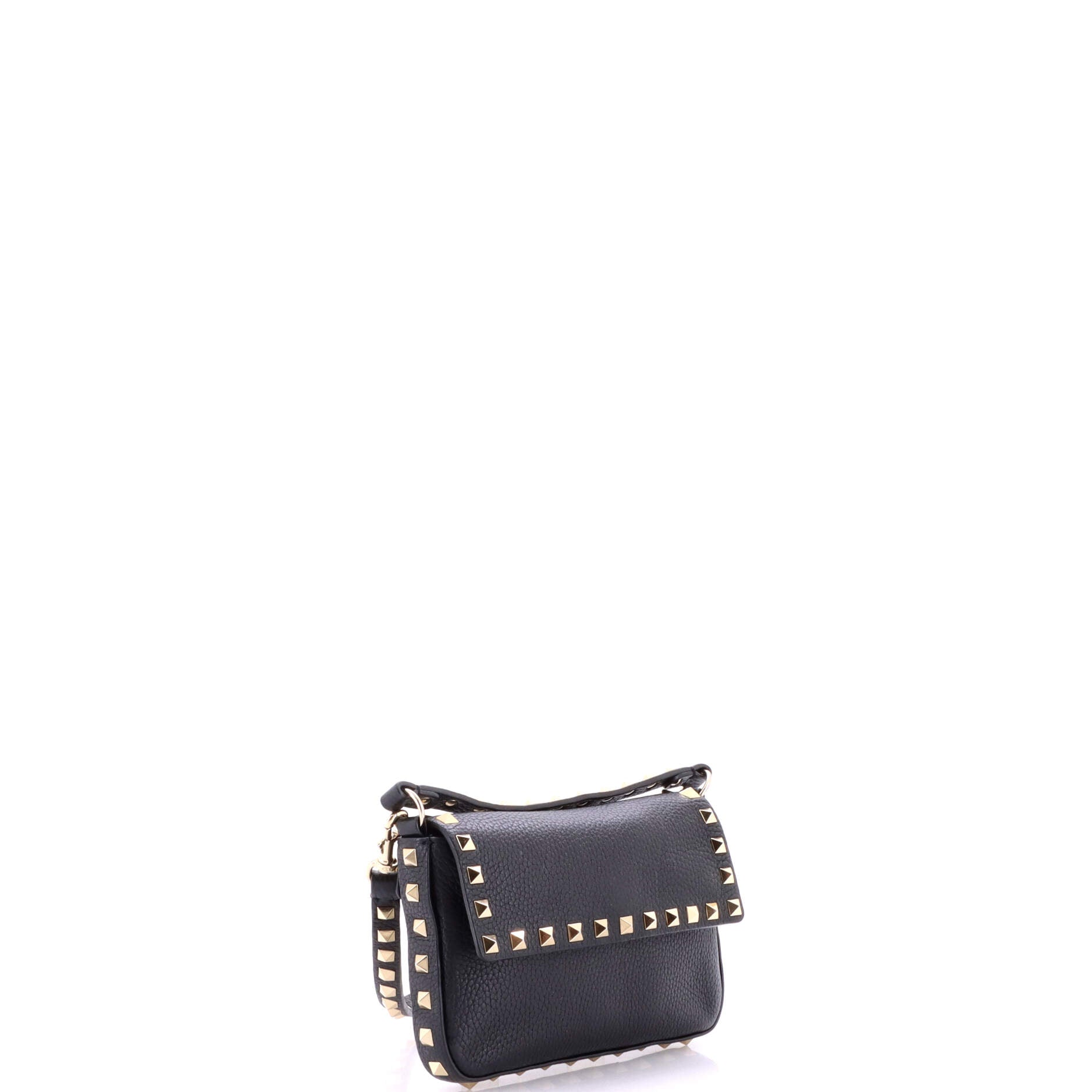 Rockstud Top Handle Crossbody Pouch Leather Mini