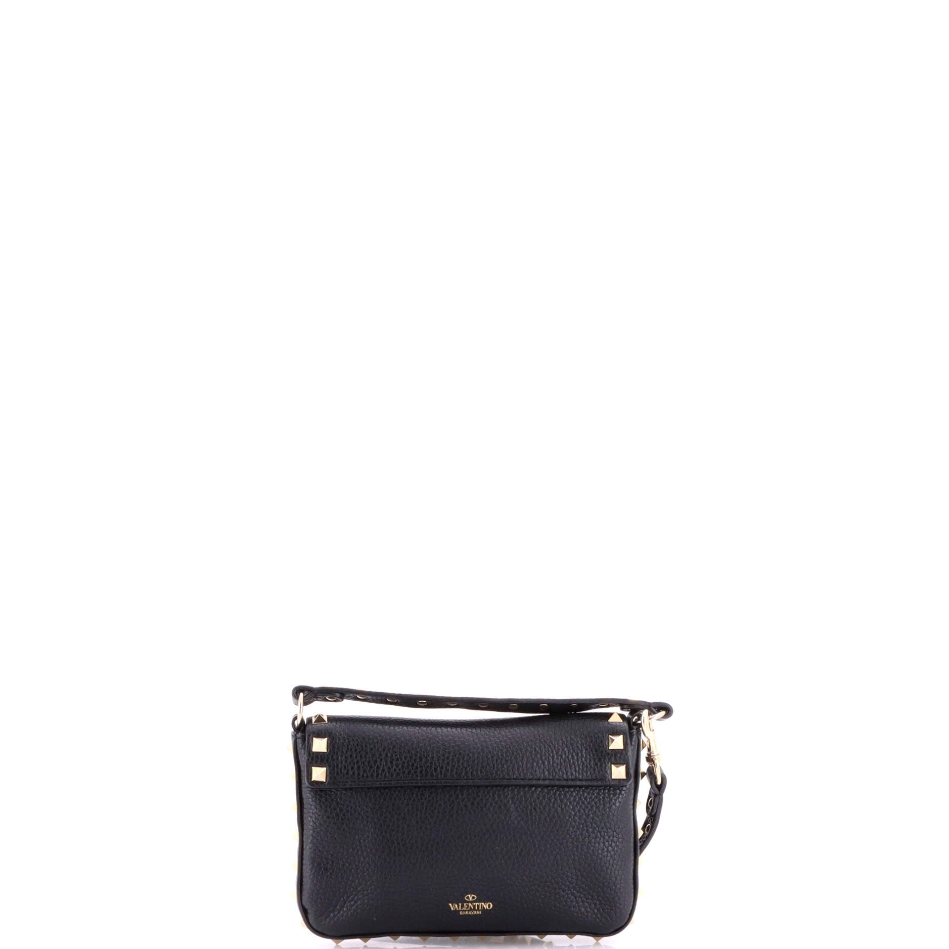 Rockstud Top Handle Crossbody Pouch Leather Mini