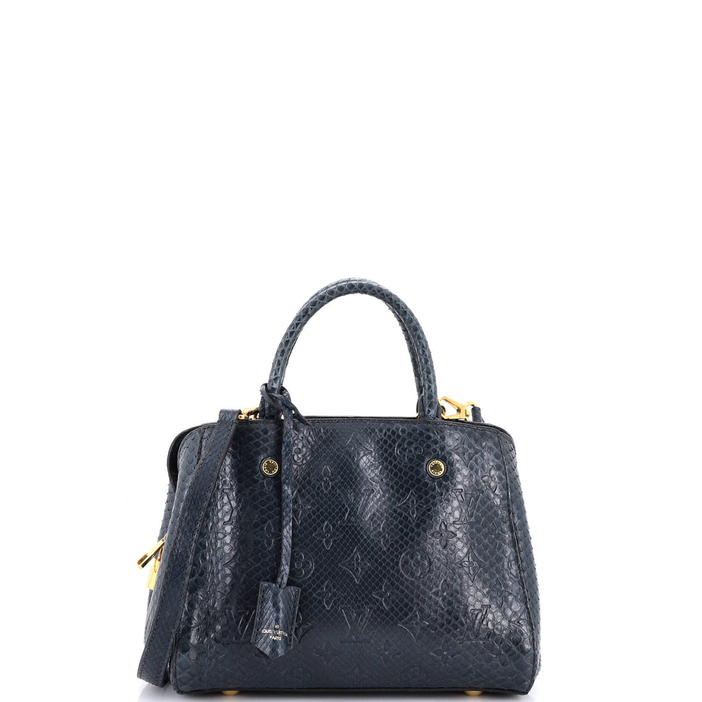Montaigne Handbag Monogram Embossed Python BB
