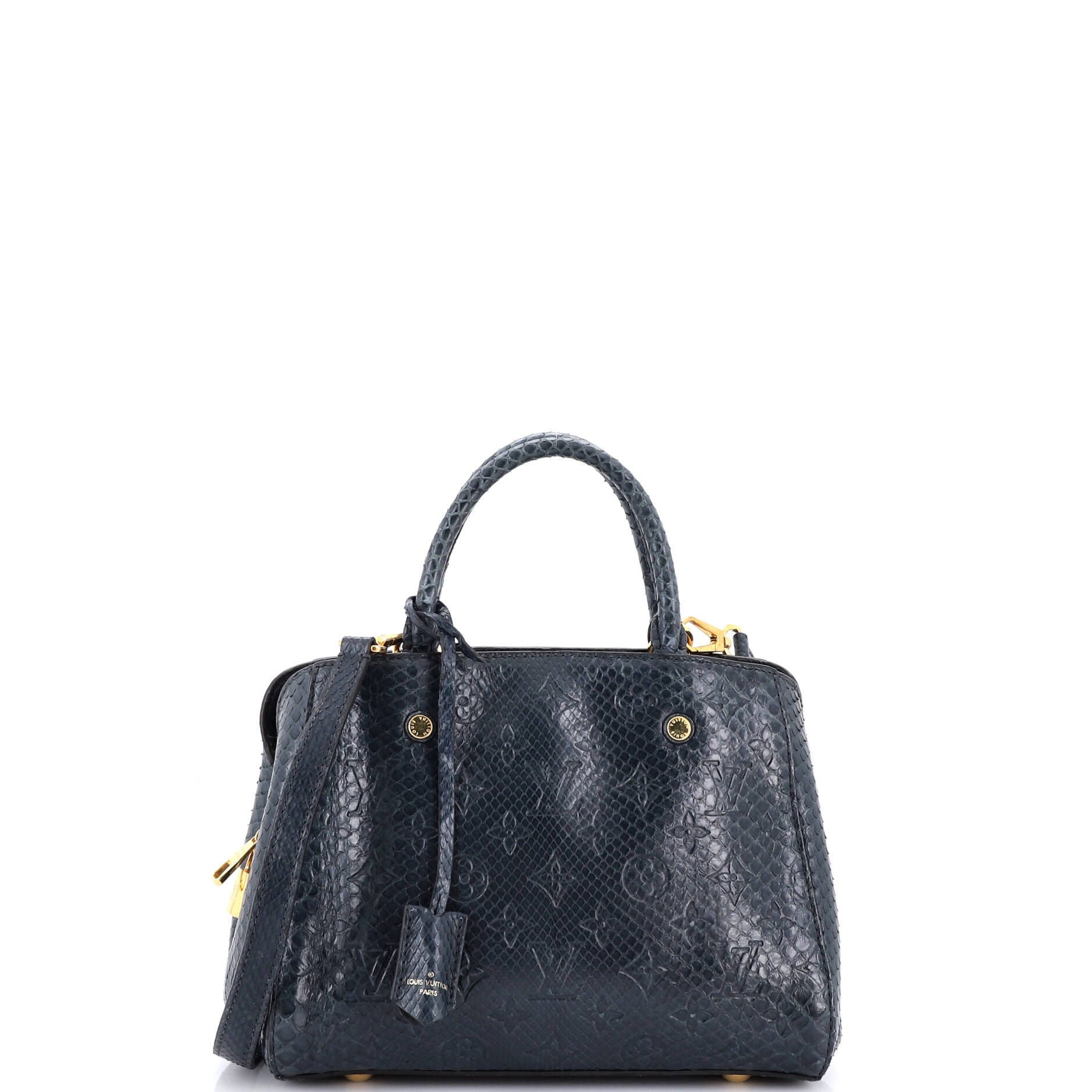 Montaigne Handbag Monogram Embossed Python BB