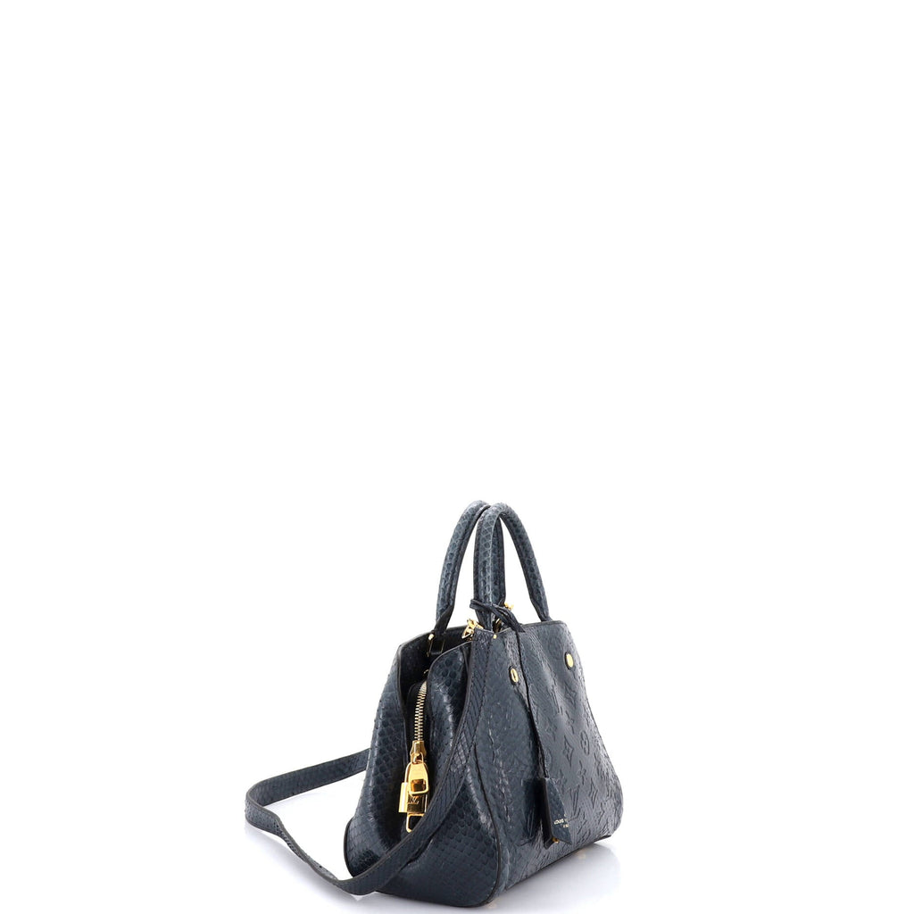 Montaigne Handbag Monogram Embossed Python BB