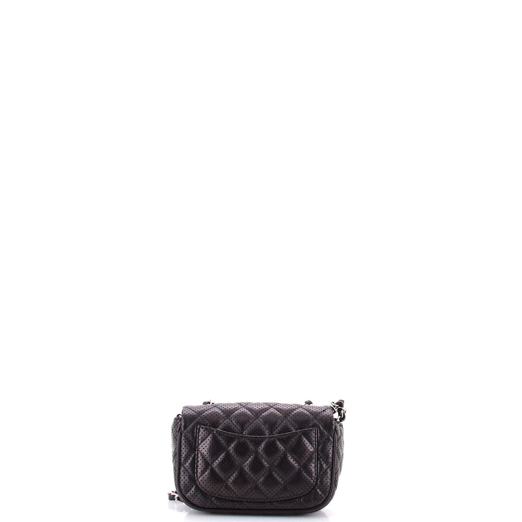 Punch Flap Bag Quilted Perforated Leather Small