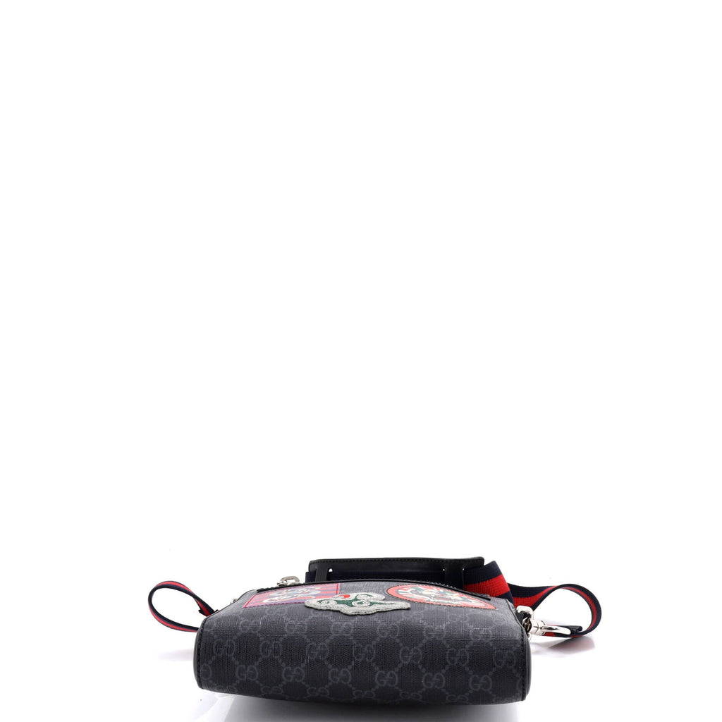 Night Courrier Zip Messenger GG Coated Canvas with Applique Small