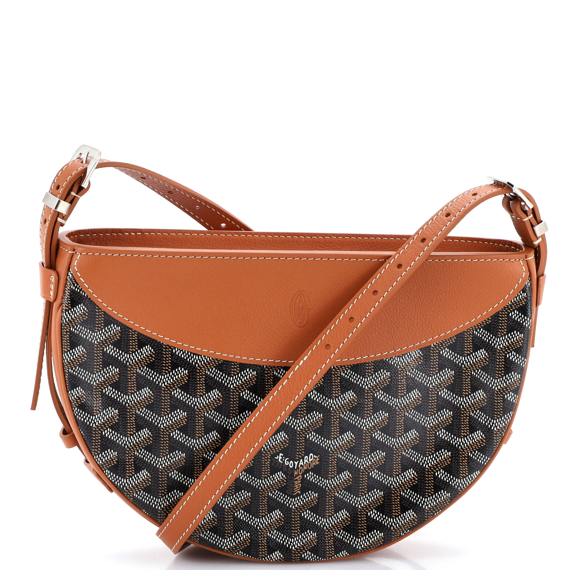 Hirondelle Shoulder Bag Coated Canvas and Leather