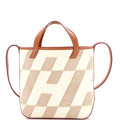 Cabas H en Biais Tote Canvas with Leather 27