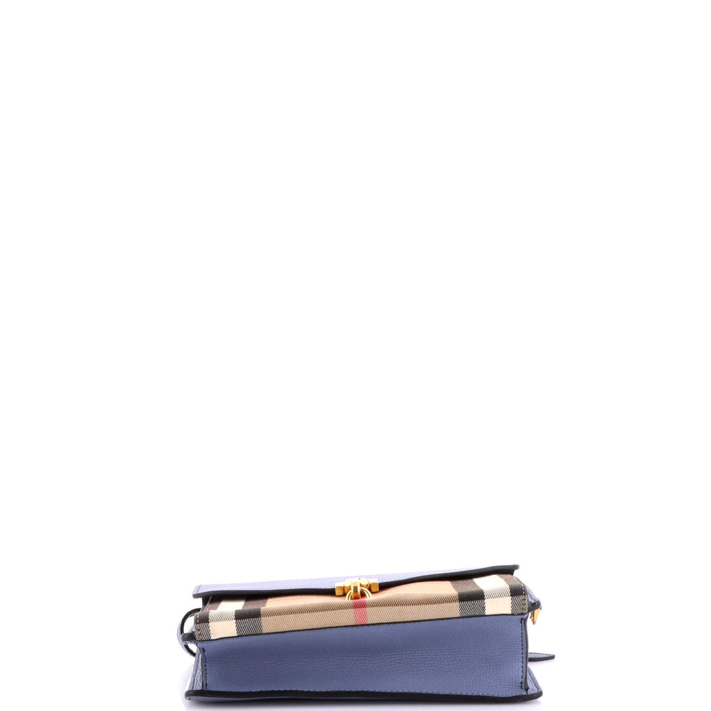 Macken Crossbody Bag Leather and House Check Canvas Small