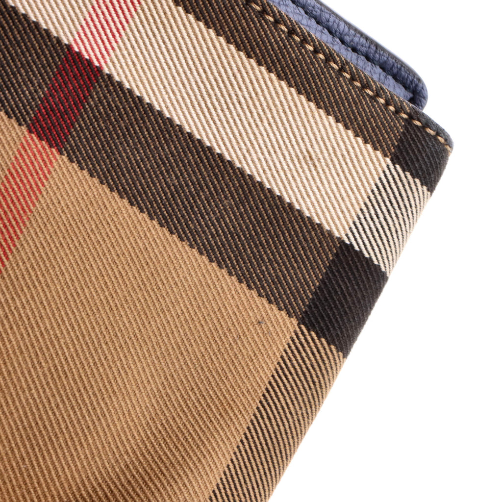 Macken Crossbody Bag Leather and House Check Canvas Small