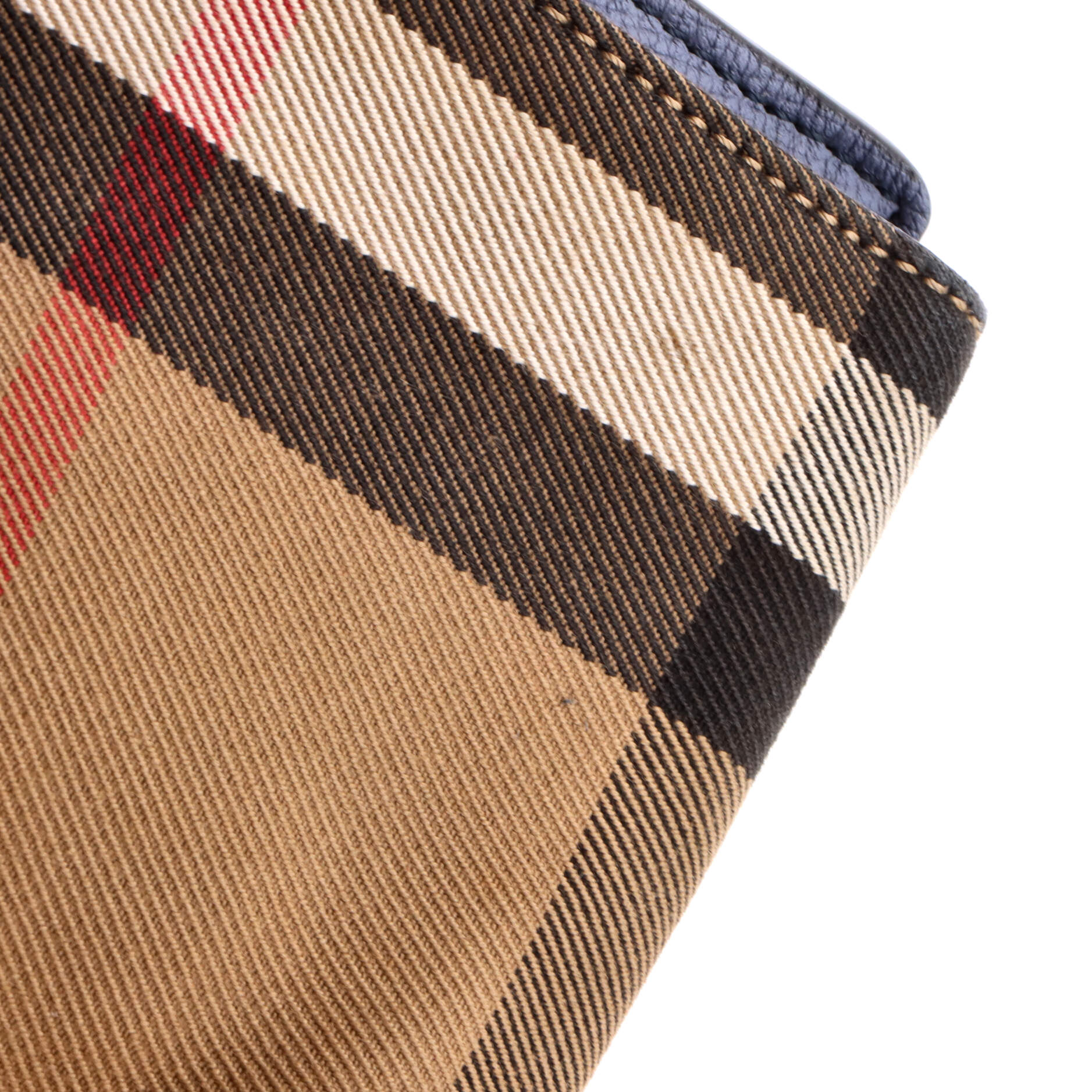 Macken Crossbody Bag Leather and House Check Canvas Small