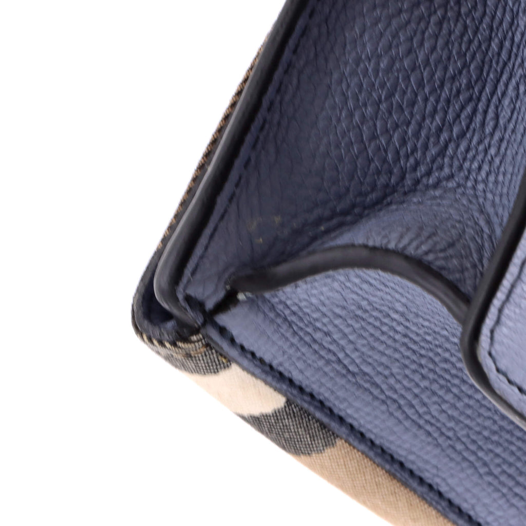 Macken Crossbody Bag Leather and House Check Canvas Small
