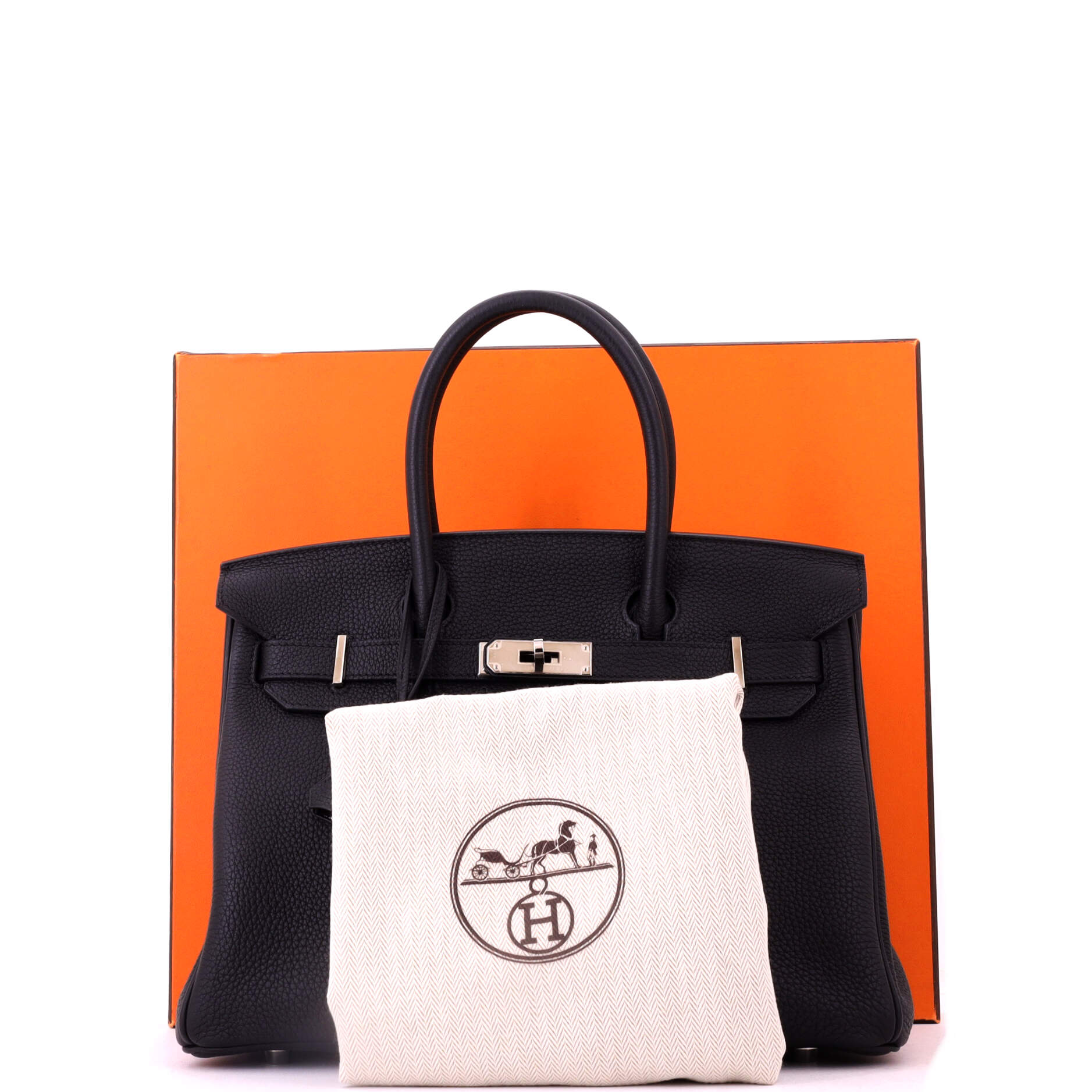 Birkin Handbag Noir Togo with Palladium Hardware 30