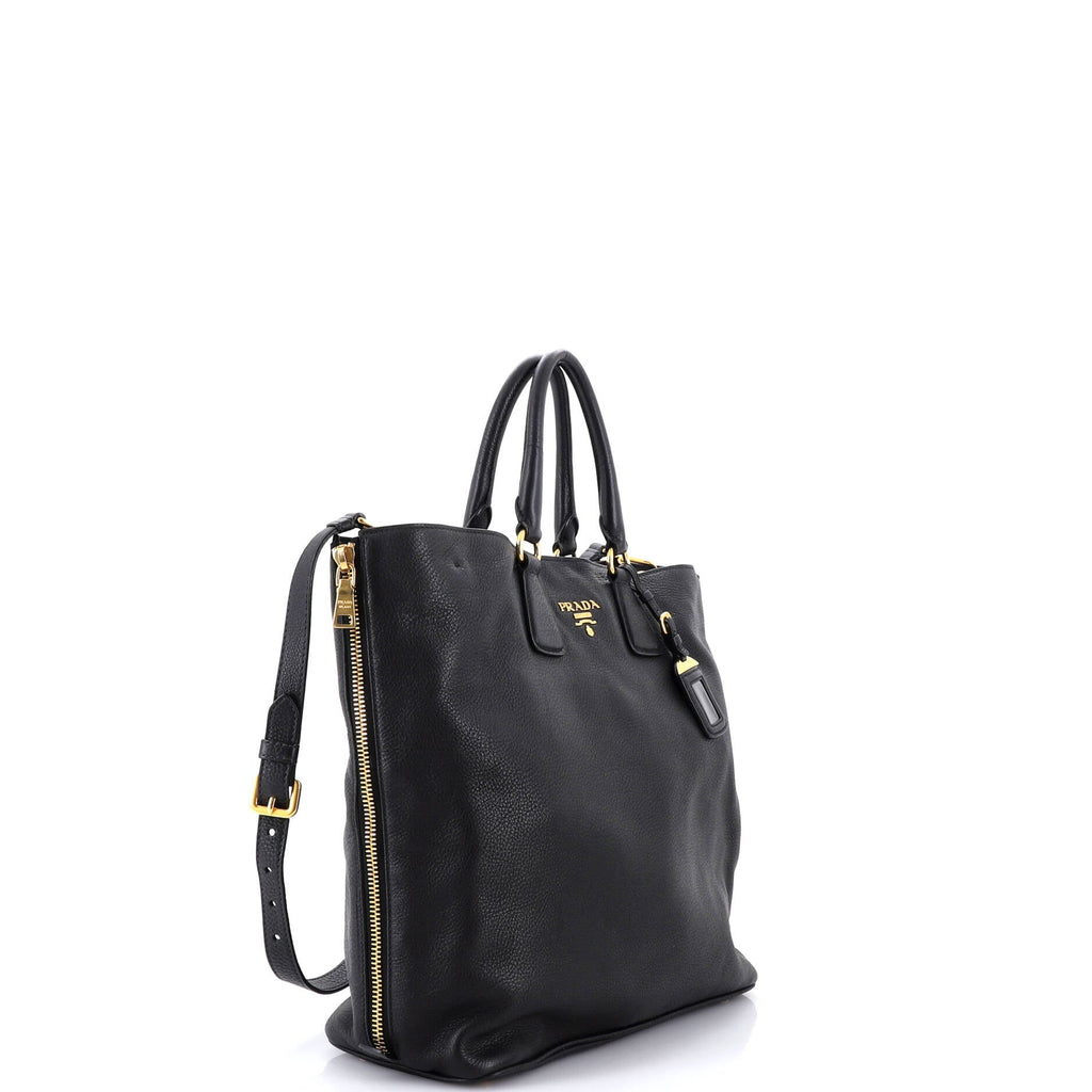 Side Zip Convertible Tote Vitello Daino Large