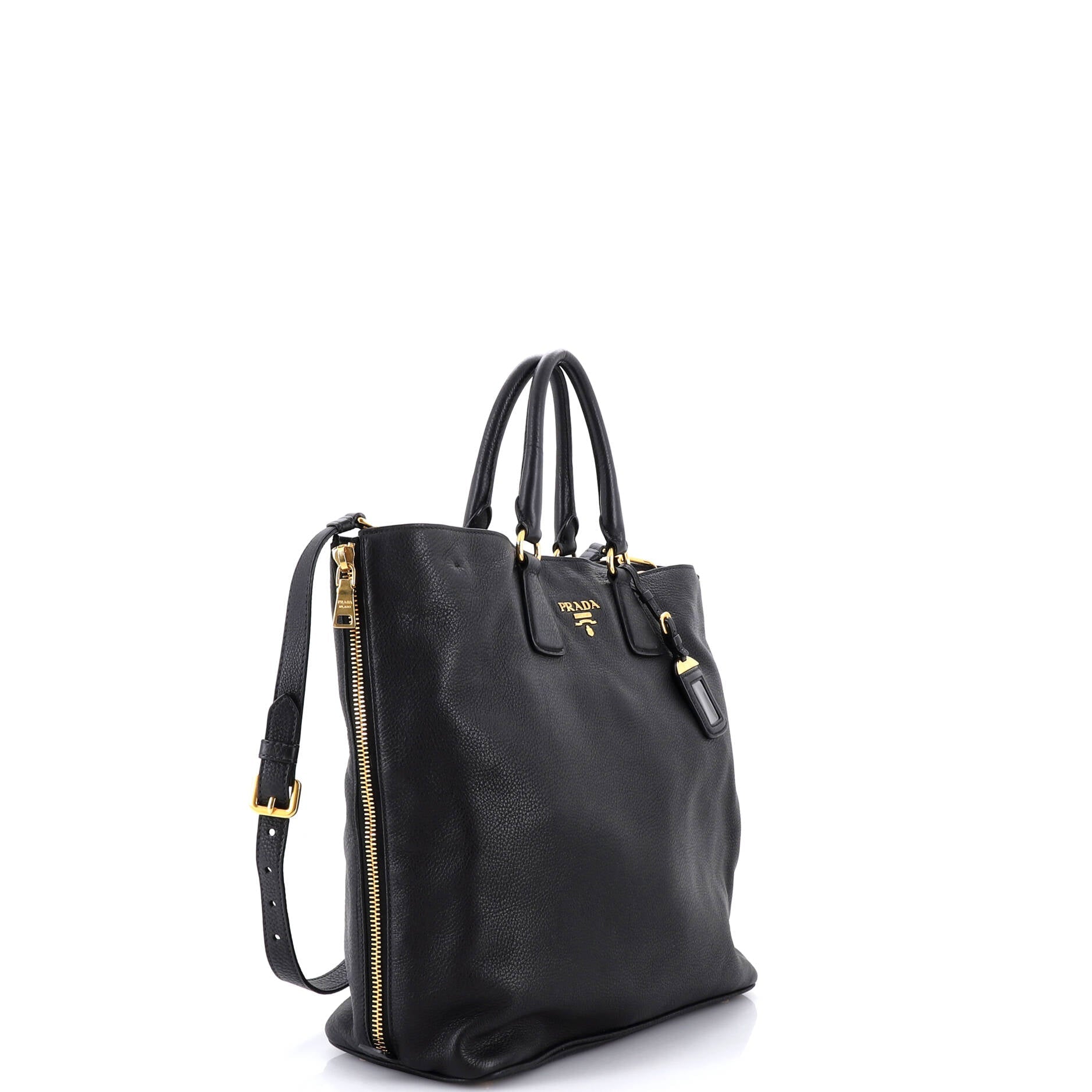 Side Zip Convertible Tote Vitello Daino Large