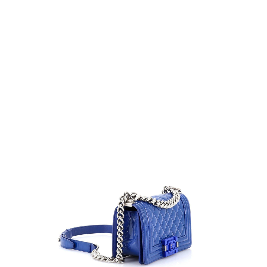 Boy Flap Bag Quilted Plexiglass Patent Small