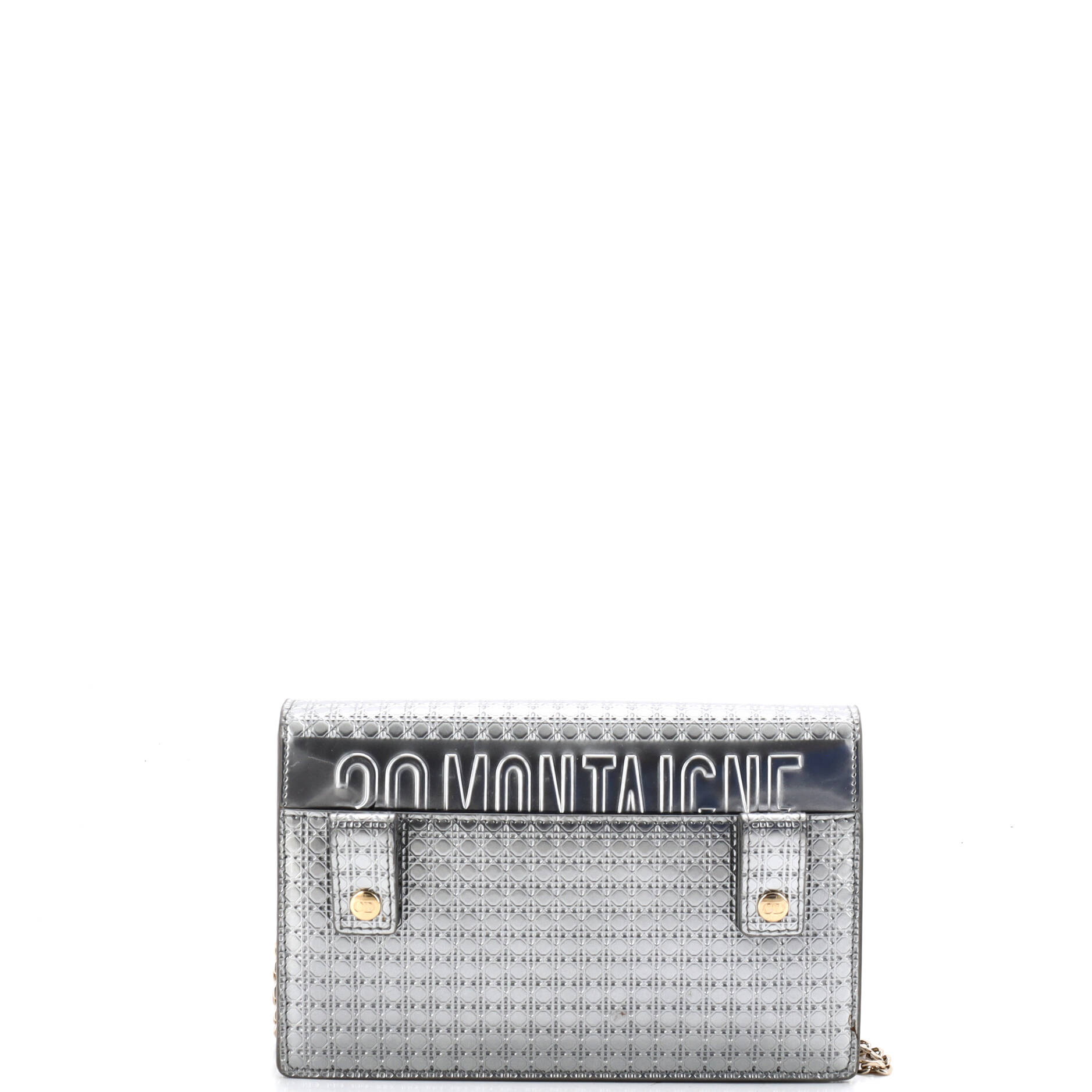 30 Montaigne 2-in-1 Pouch Micro Cannage Metallic Calfskin